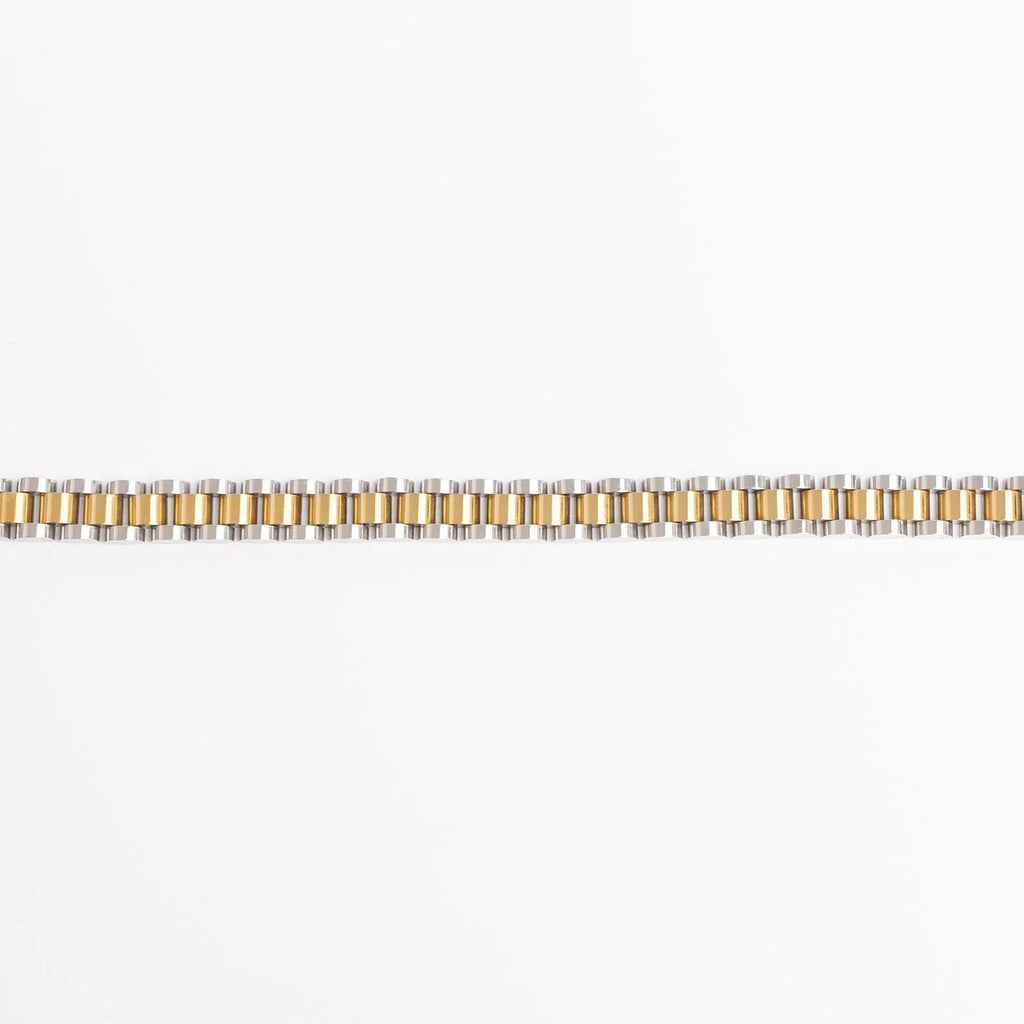 stainless steel watch bracelet, 18K Gold PVD Two-Tone Link Band