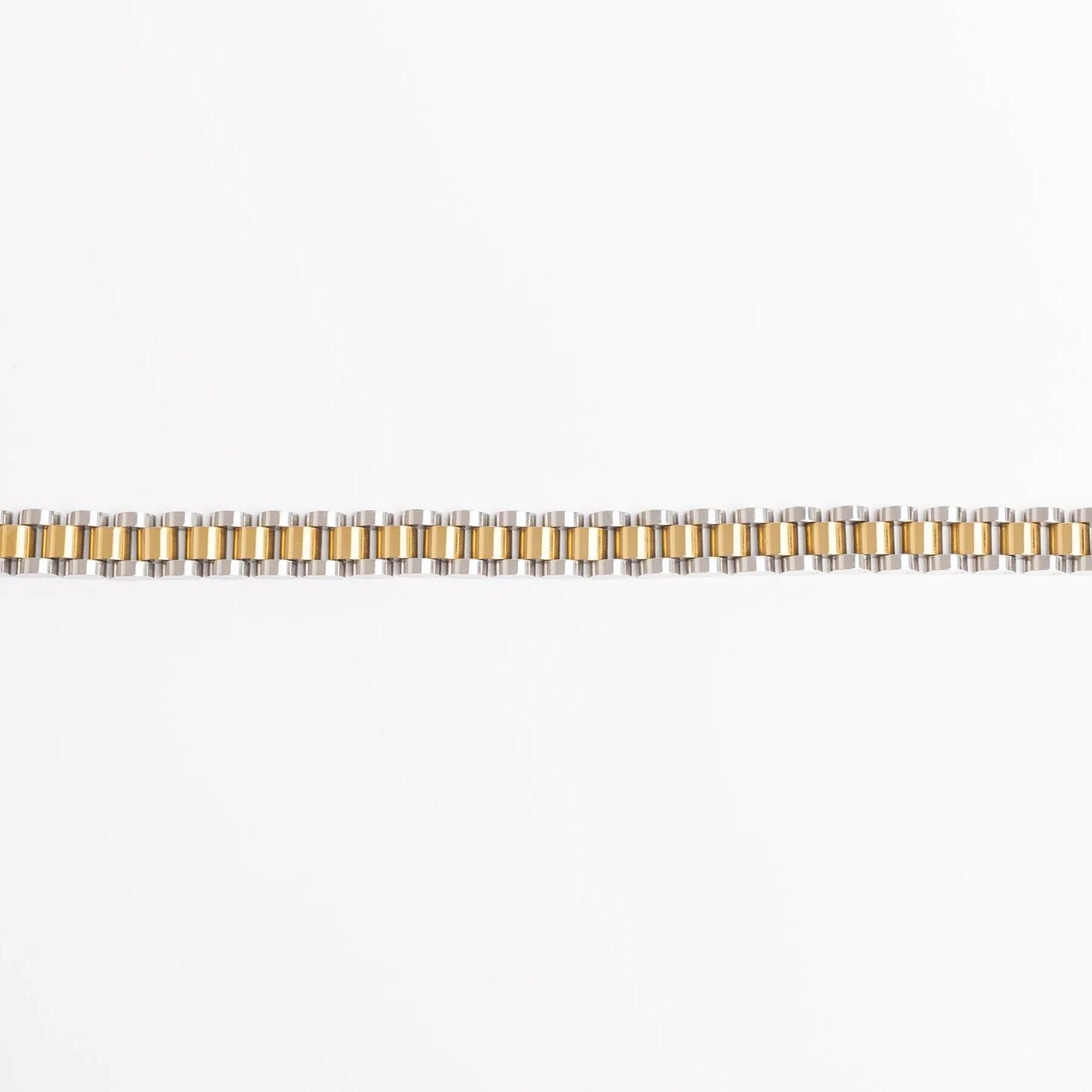 stainless steel watch bracelet, 18K Gold PVD Two-Tone Link Band