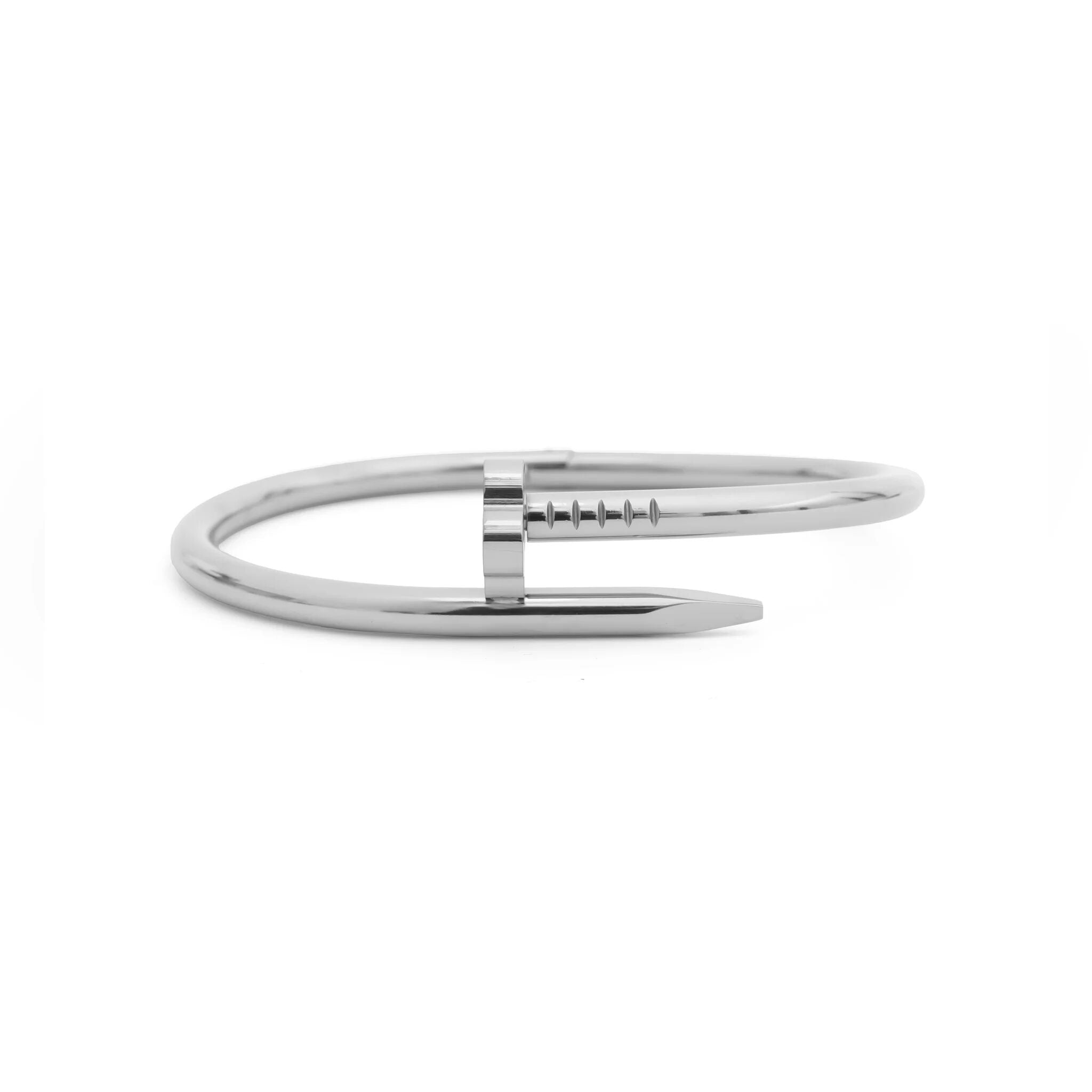 Silver bracelet on a white background