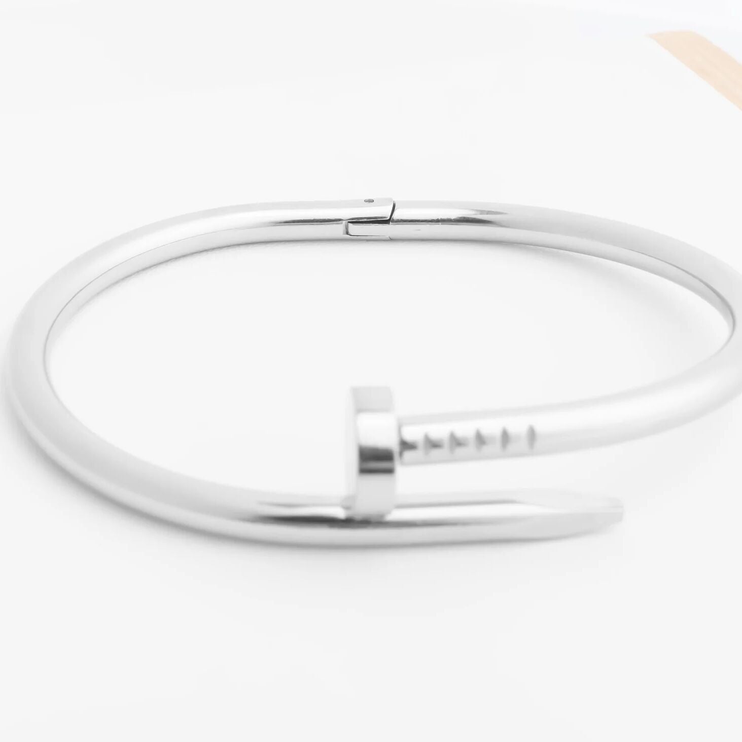 Silver bracelet on a white background
