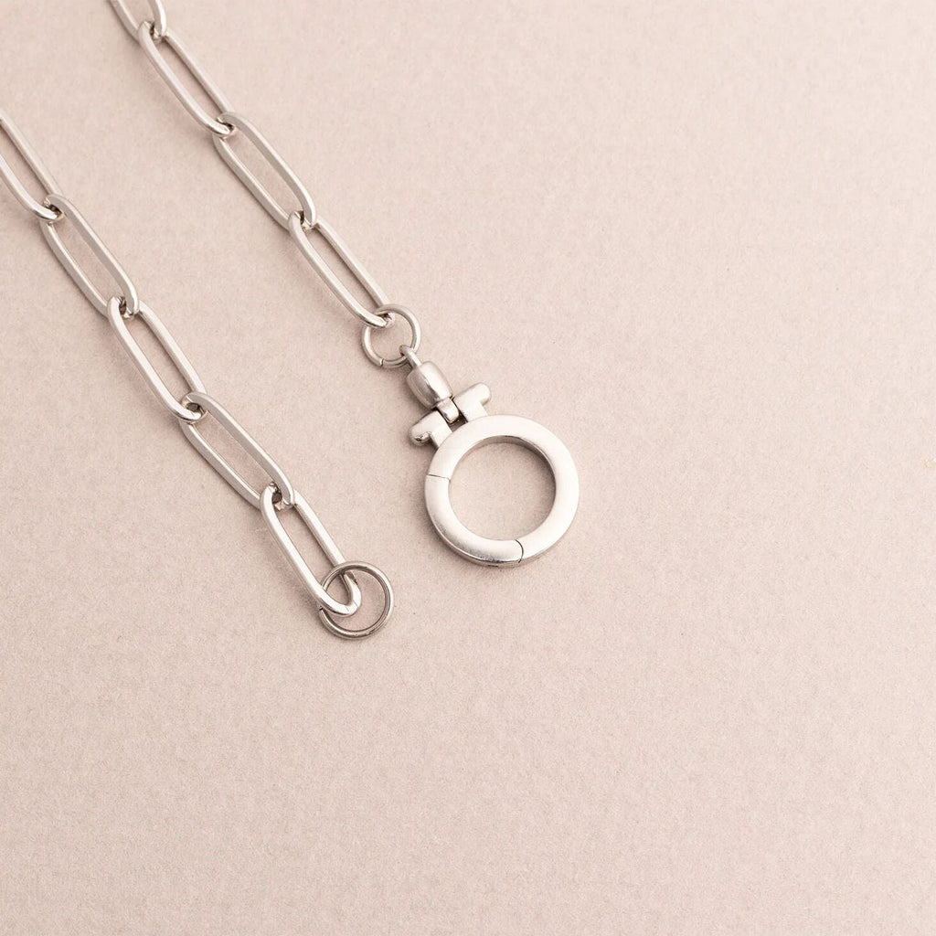 Gold Paperclip Bracelet – 18K Gold Charm Holder Bracelet With Stainless Steel Lock