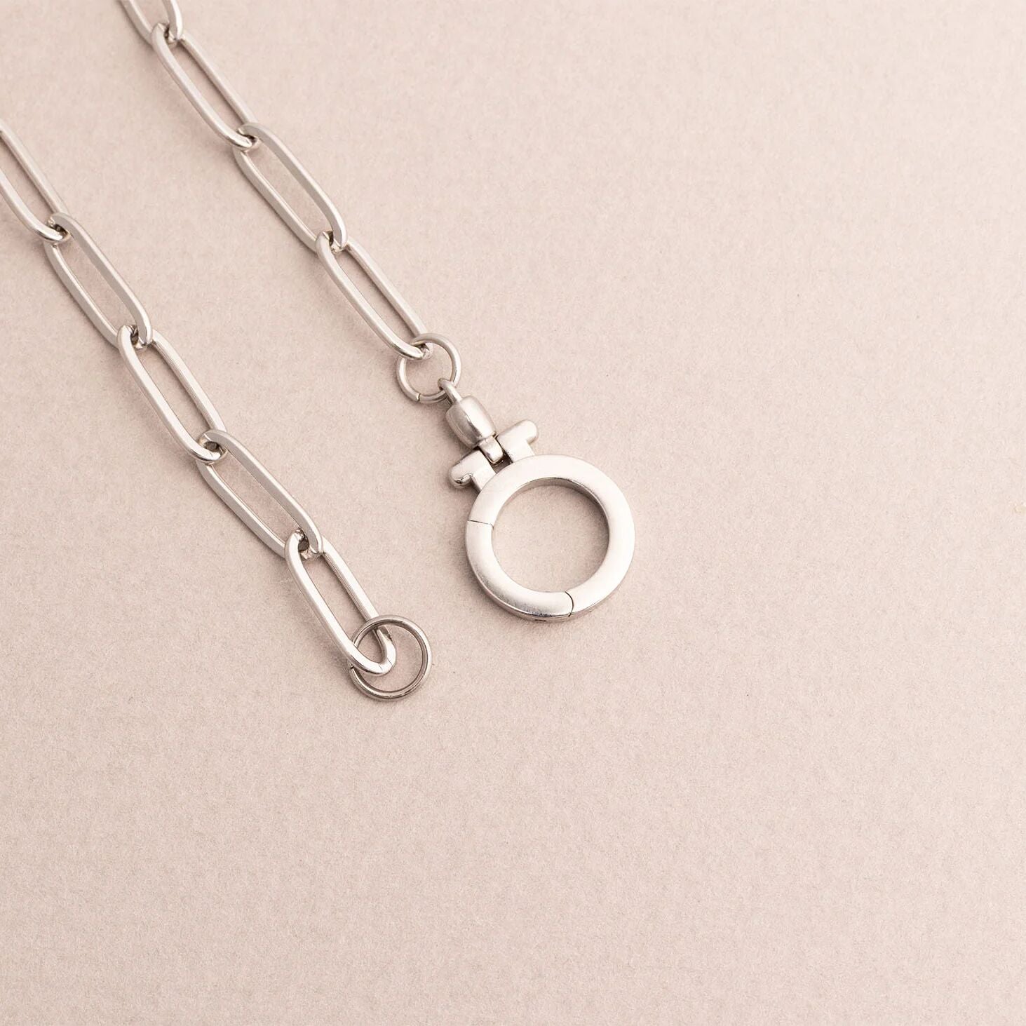 Gold Paperclip Bracelet – 18K Gold Charm Holder Bracelet With Stainless Steel Lock