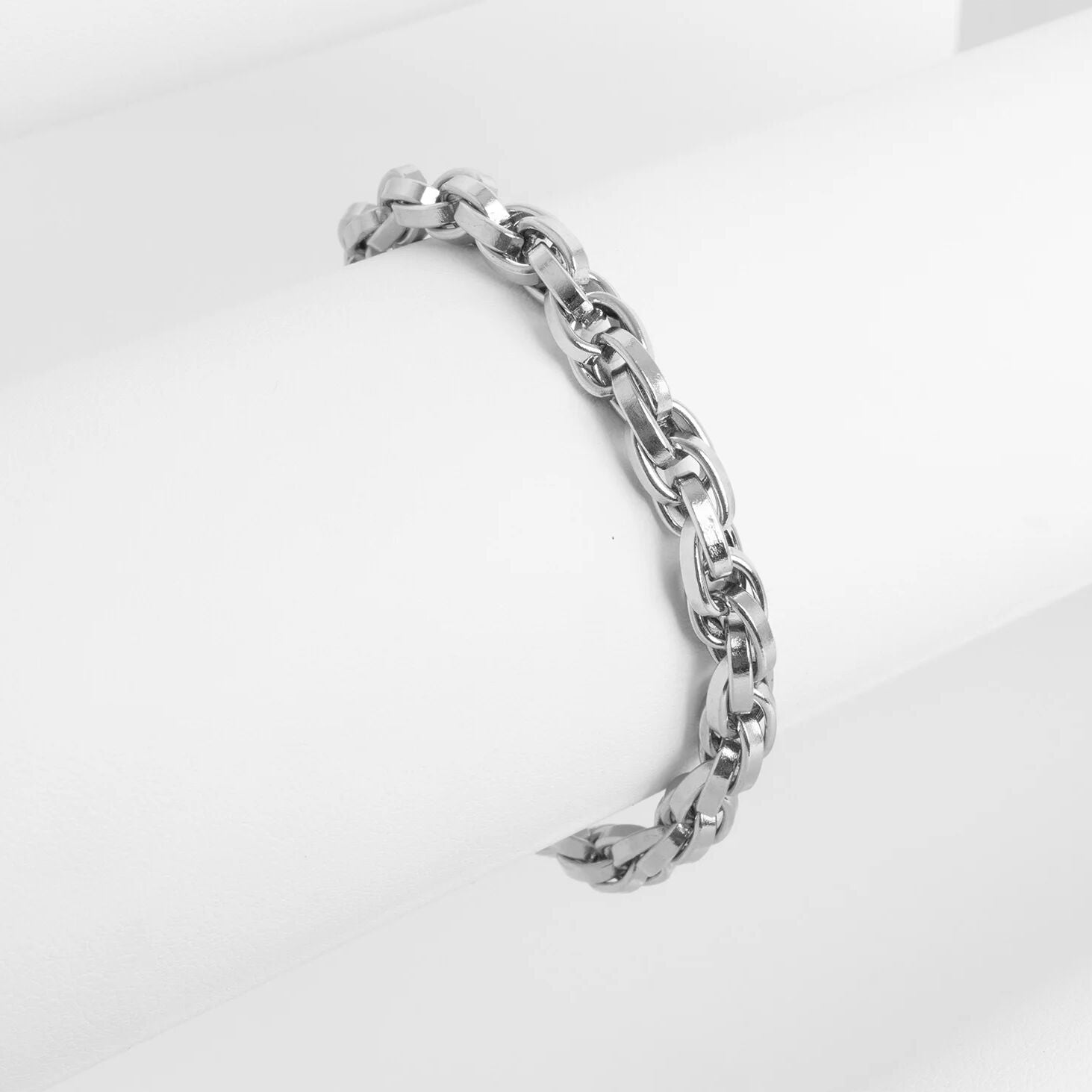 Gold Chain Bracelet - 18K Gold PVD Double Oval Link Adjustable Bracelet