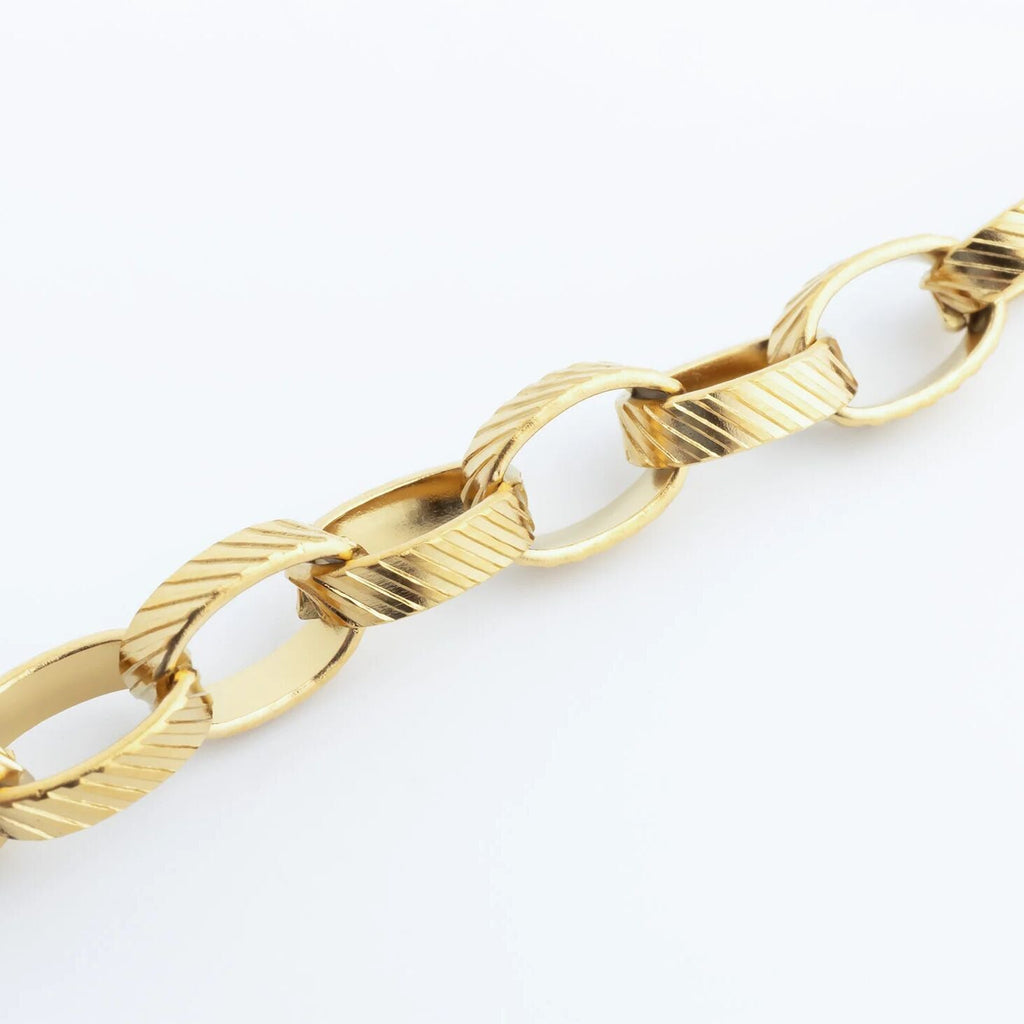 18K Gold Chain Bracelet – Thick Oval Link | PVD Coated, Scratch Resistant