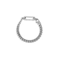 18K Gold PVD Stainless Steel Large Stone Carabiner Bracelet- silver main