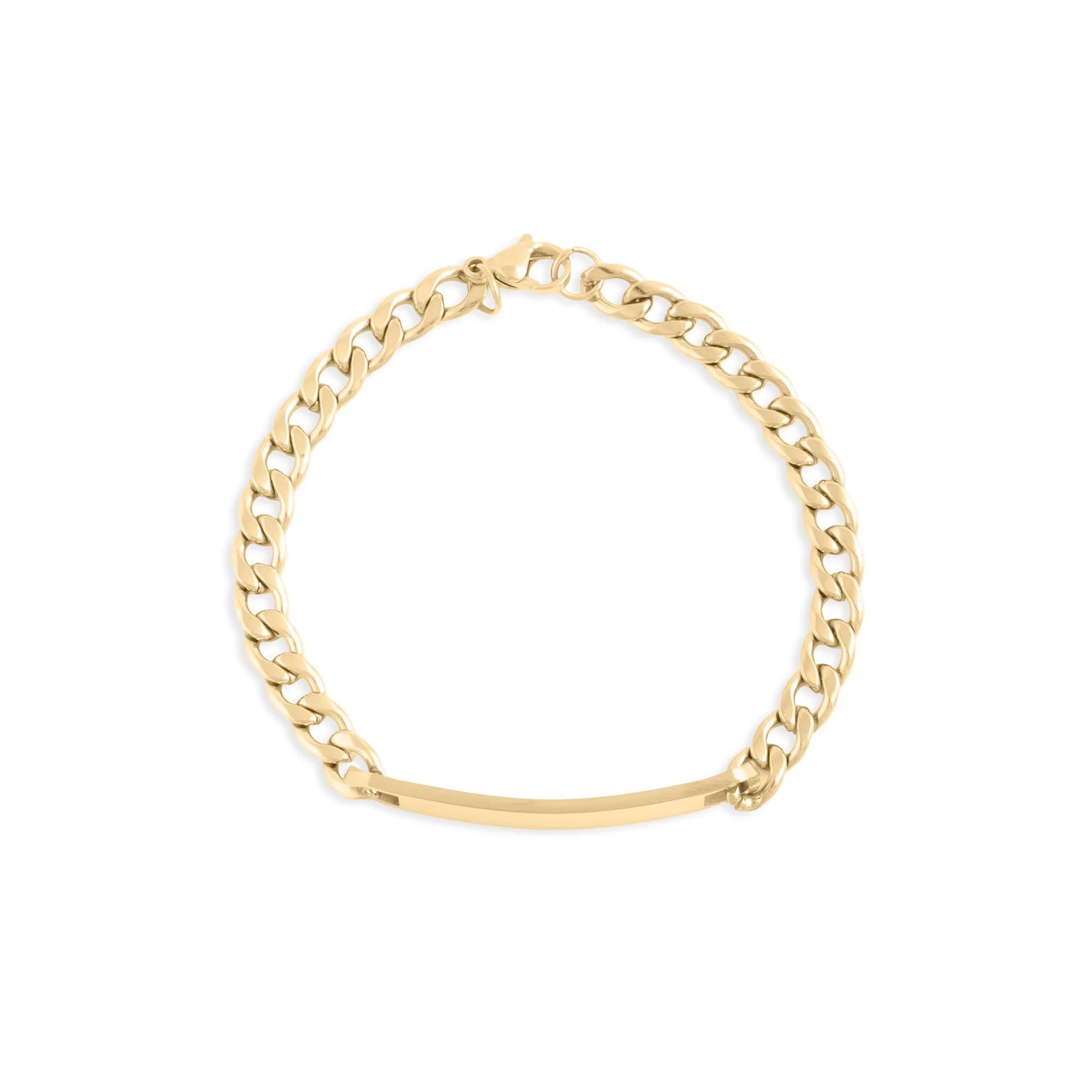Wholesale jewelry 14K Gold Filled Plus™ Blank ID Curved Bar Bracelet- clasp 