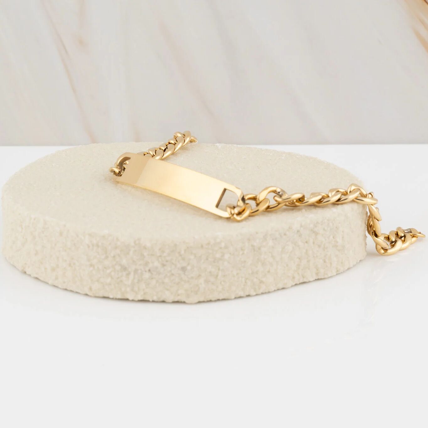 Wholesale jewelry 14K Gold Filled Plus™ Blank ID Curved Bar Bracelet- studio 