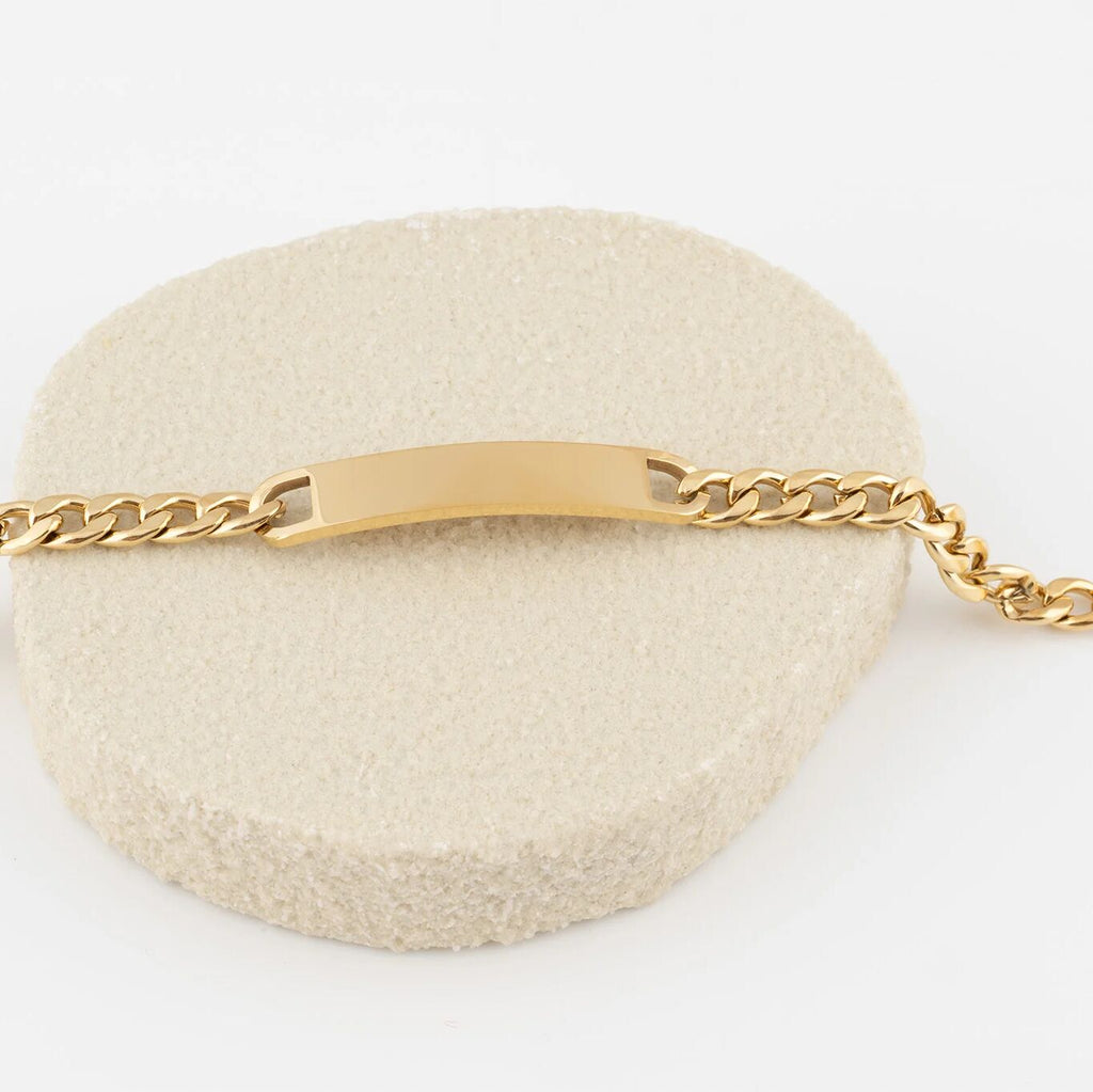 Wholesale jewelry 14K Gold Filled Plus™ Blank ID Curved Bar Bracelet- studio 