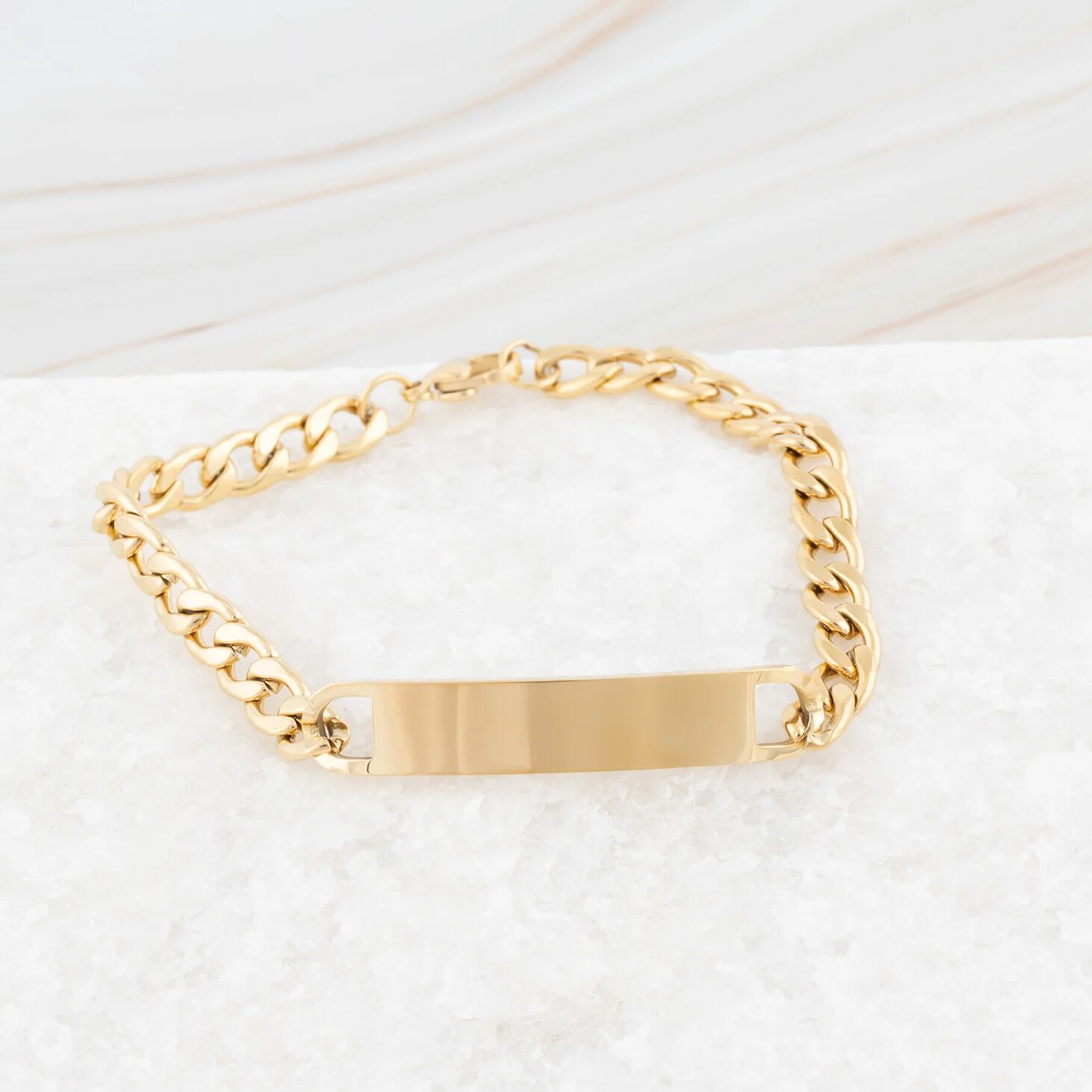 Wholesale jewelry 14K Gold Filled Plus™ Blank ID Curved Bar Bracelet- studio 