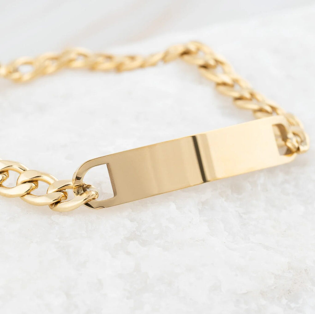 Wholesale jewelry 14K Gold Filled Plus™ Blank ID Curved Bar Bracelet- studio 