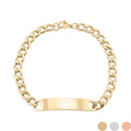 Gold ID Bracelet – Stainless Steel Curved Bar Blank ID Bar, Durable PVD Coated Jewelry