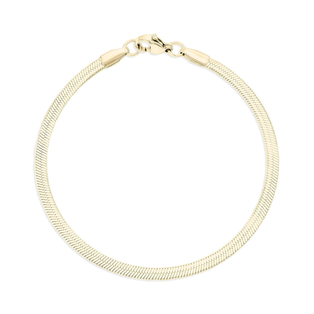 Gold Filled Herringbone Bracelet – 14K Gold Chain Jewelry With Lobster Clasp