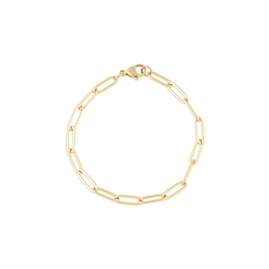 Wholesale jewelry 14K Gold Filled Plus Paperclip Chain Bracelet - Main
