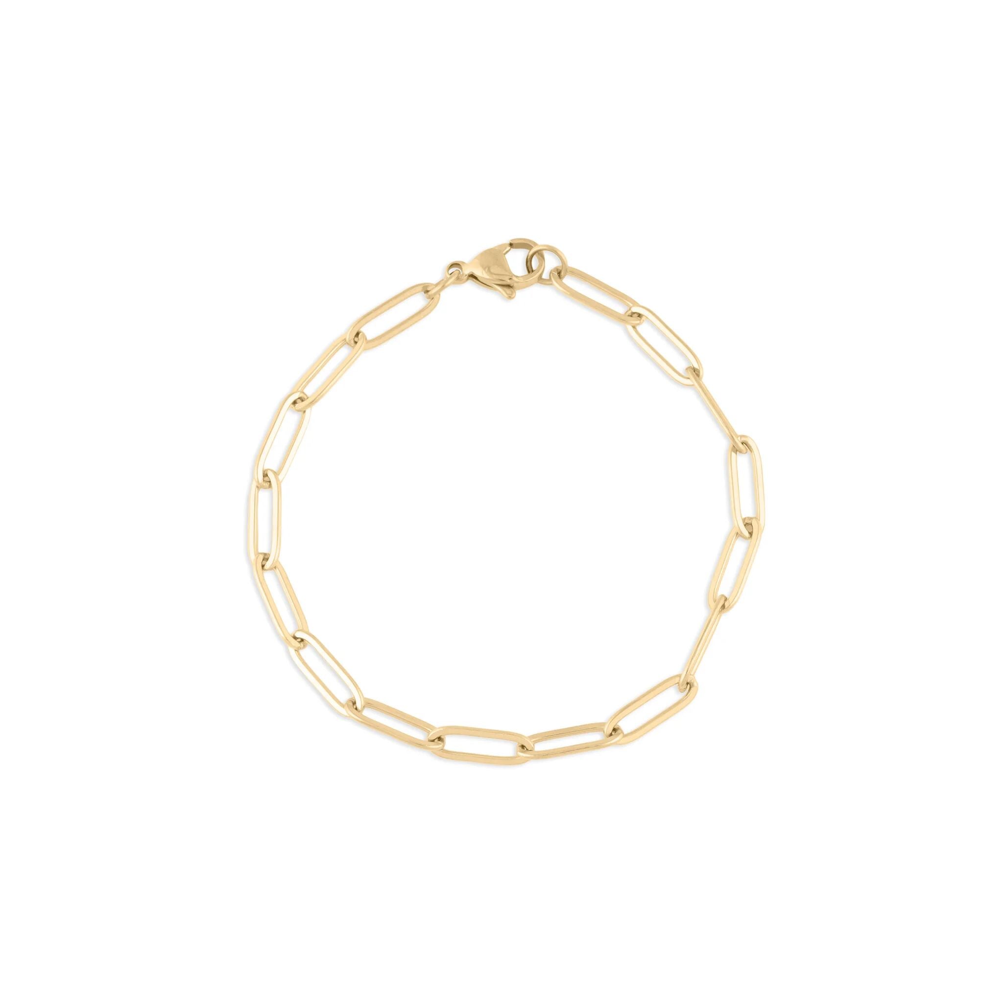 Wholesale jewelry 14K Gold Filled Plus Paperclip Chain Bracelet - Main