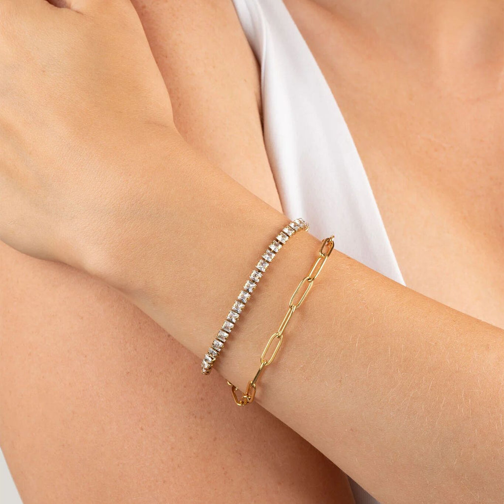 Wholesale jewelry 14K Gold Filled Plus Paperclip Chain Bracelet - Model