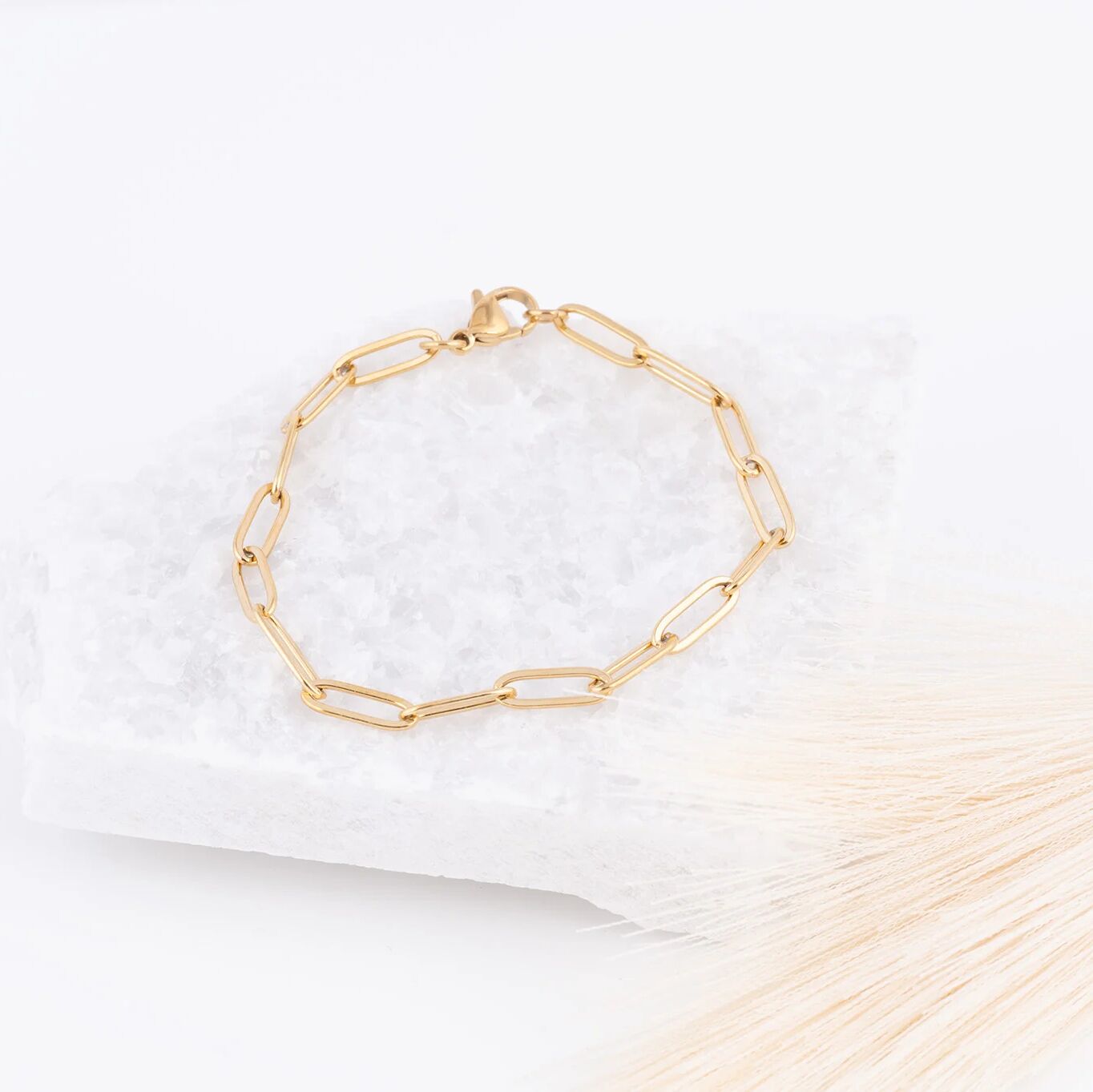 Wholesale jewelry 14K Gold Filled Plus Paperclip Chain Bracelet - Studio