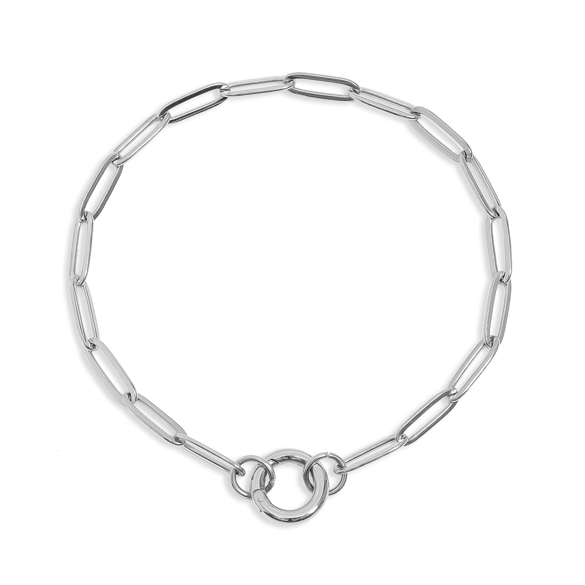 Gold Paperclip Bracelet – Durable Stainless Steel Charm Keeper Chain 18K Gold Jewelry