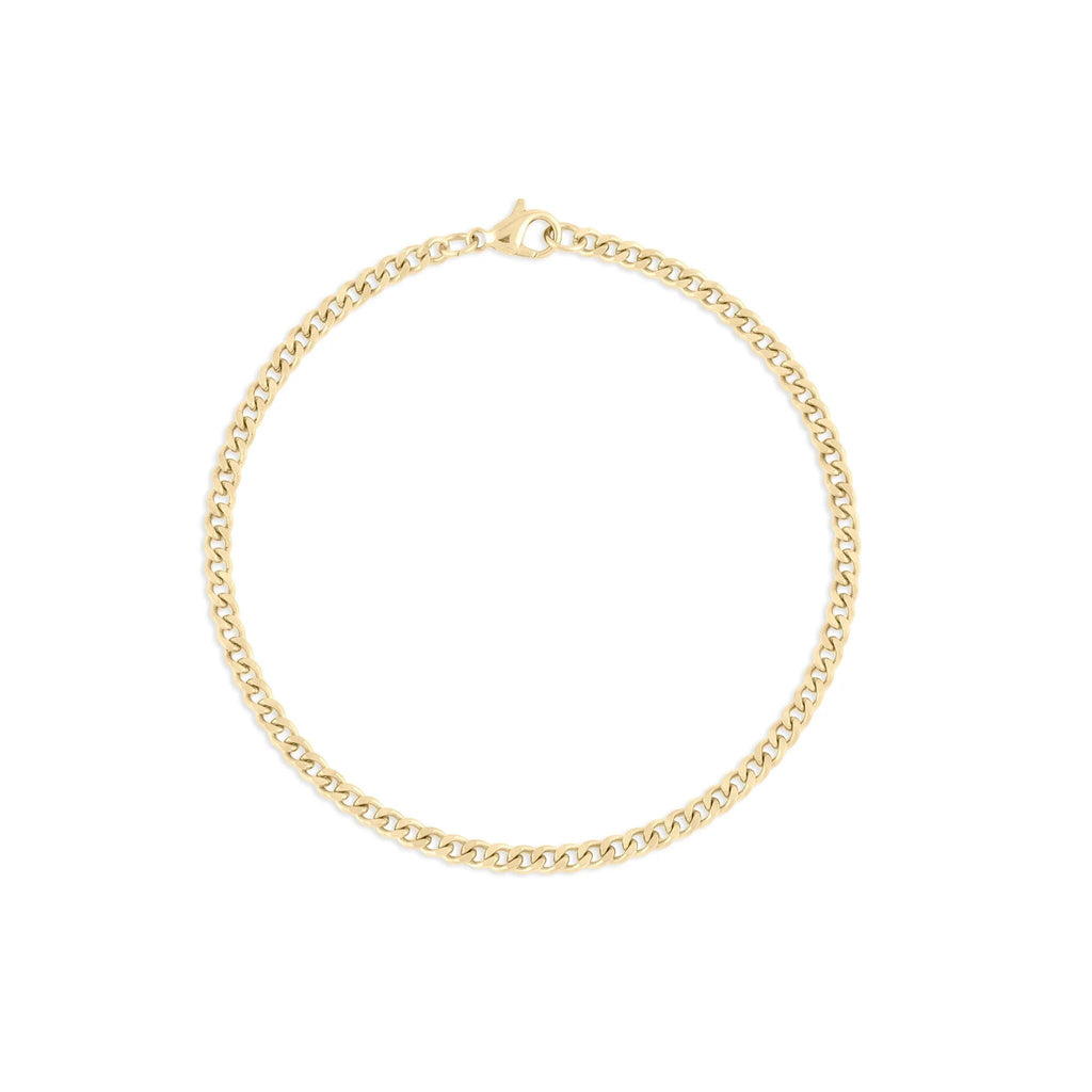 Wholesale jewelry 14K Gold Filled Plus Diamond Cut Curb Chain Bracelet- main- 3mm