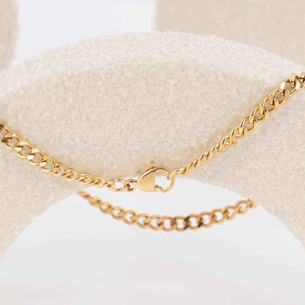 Wholesale jewelry 14K Gold Filled Plus Diamond Cut Curb Chain Bracelet- clasp- 4mm