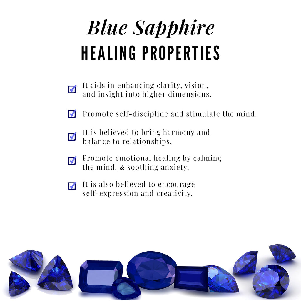 Natural Blue Sapphire Diamond Infinity Pendant Necklace for Women