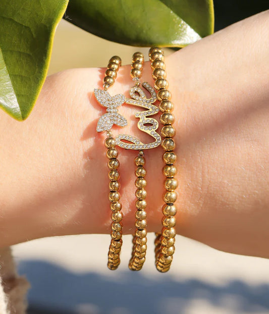 Boho Glam Gold Beaded Bracelet Collection