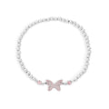 Gold Butterfly Bracelet – Adjustable Stretch Beaded Stainless Steel Charm