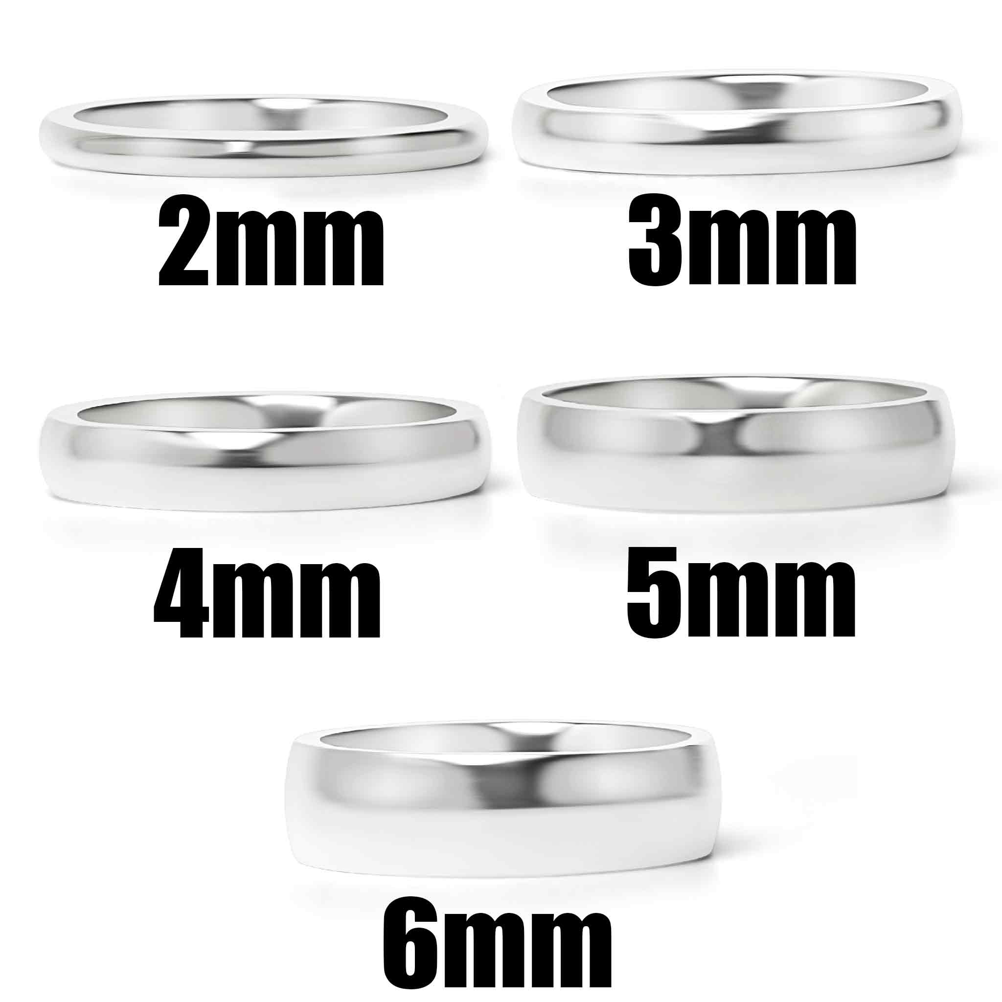 Highly Polished Rounded Stainless Steel Blank Ring 2mm - 6mm