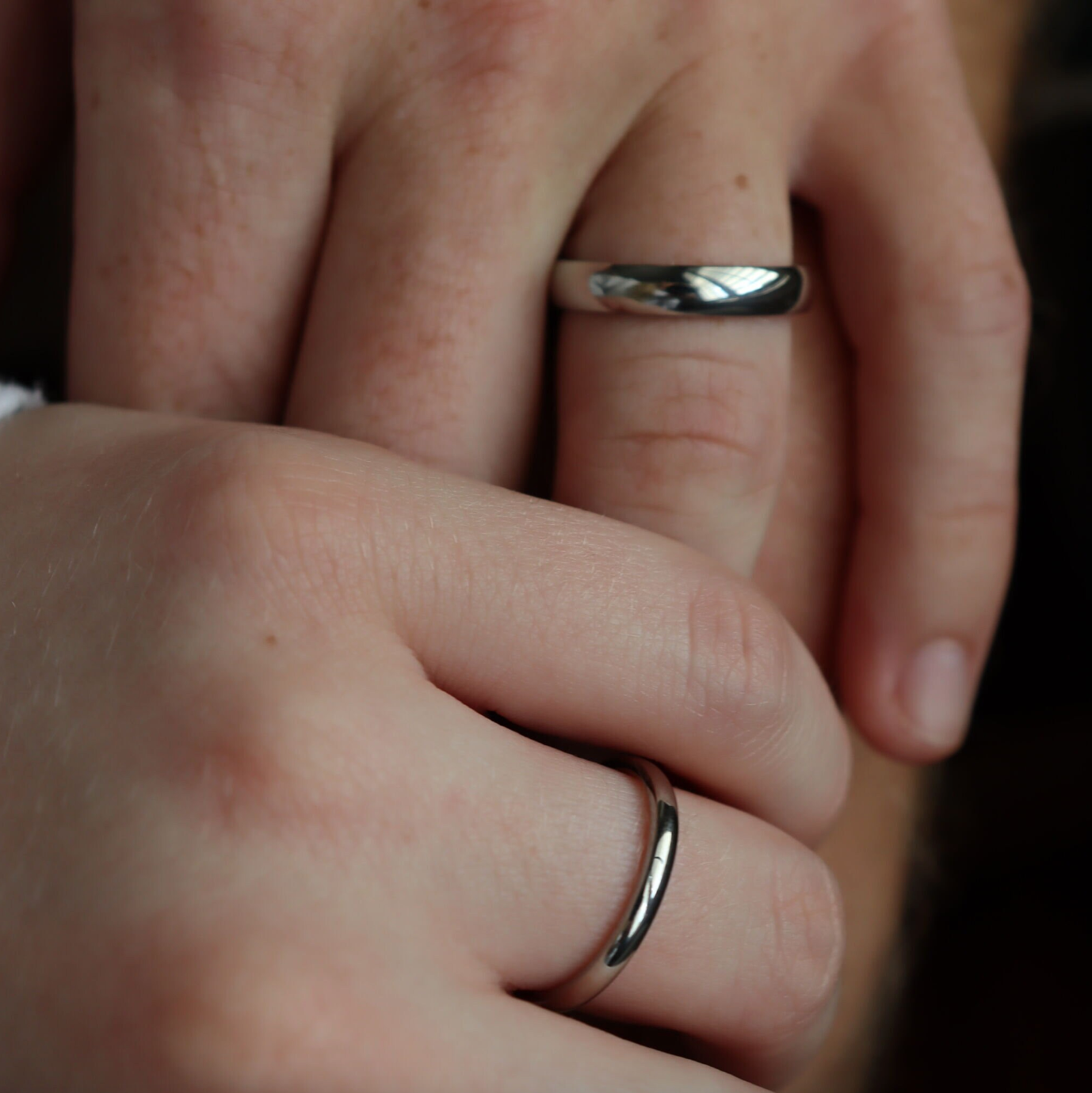 Highly Polished Rounded Stainless Steel Blank Ring Lifestyle