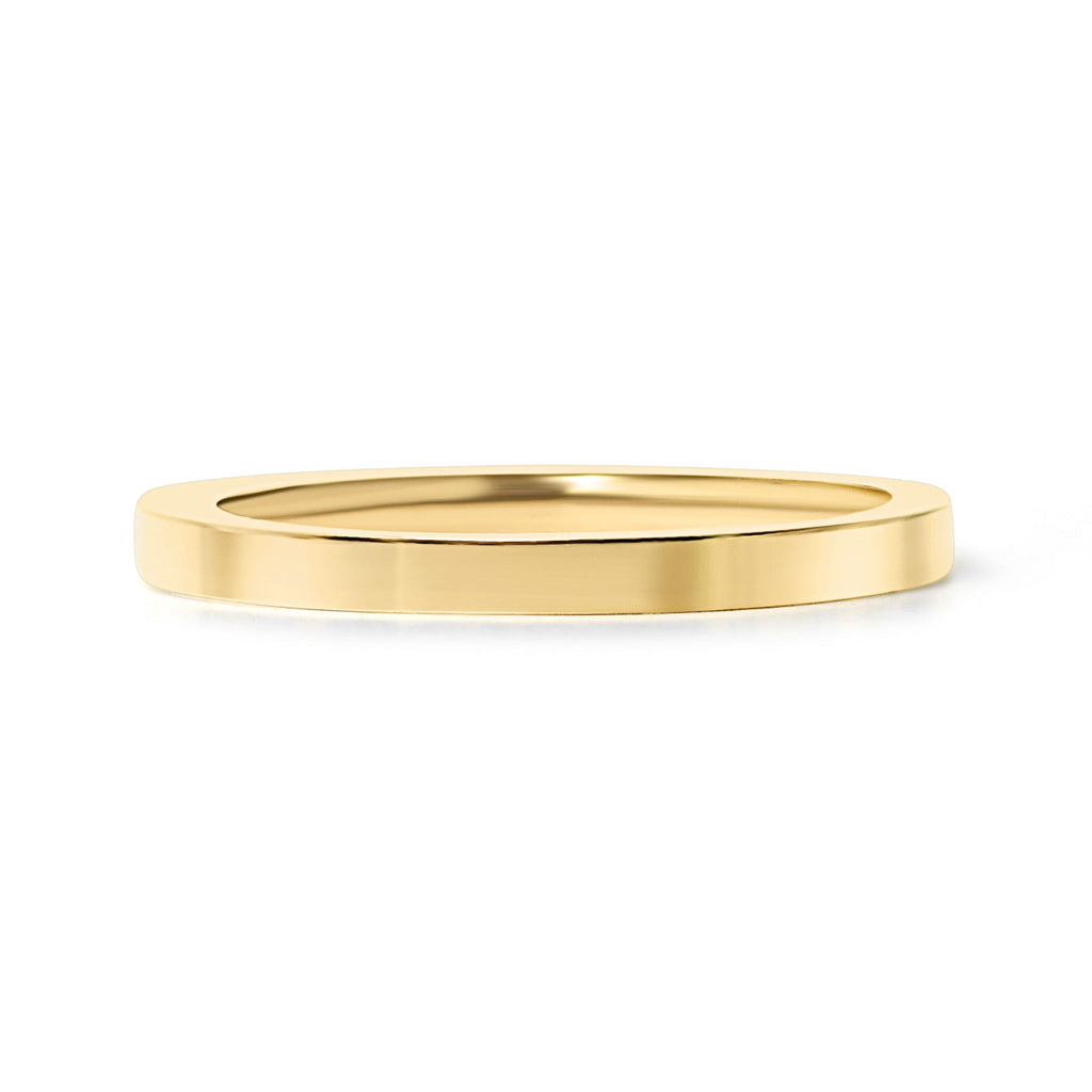 18K Gold Stainless Ring – Flat Blank Custom Engraving Ring | Hypoallergenic Jewelry