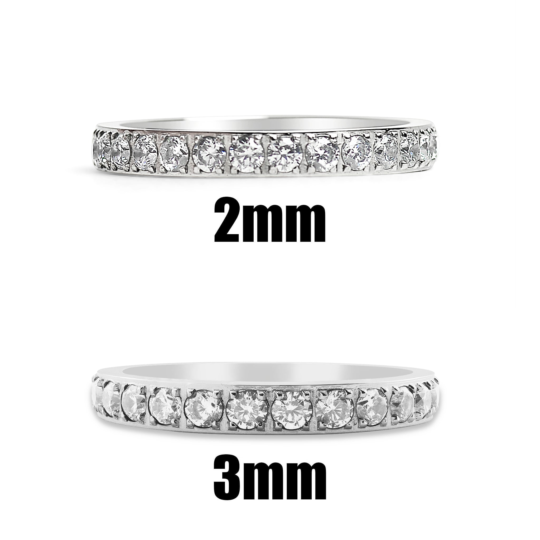 Stainless Steel CZ Ring – 316L Surgical Steel Halo Prong Set Band for Everyday Wear