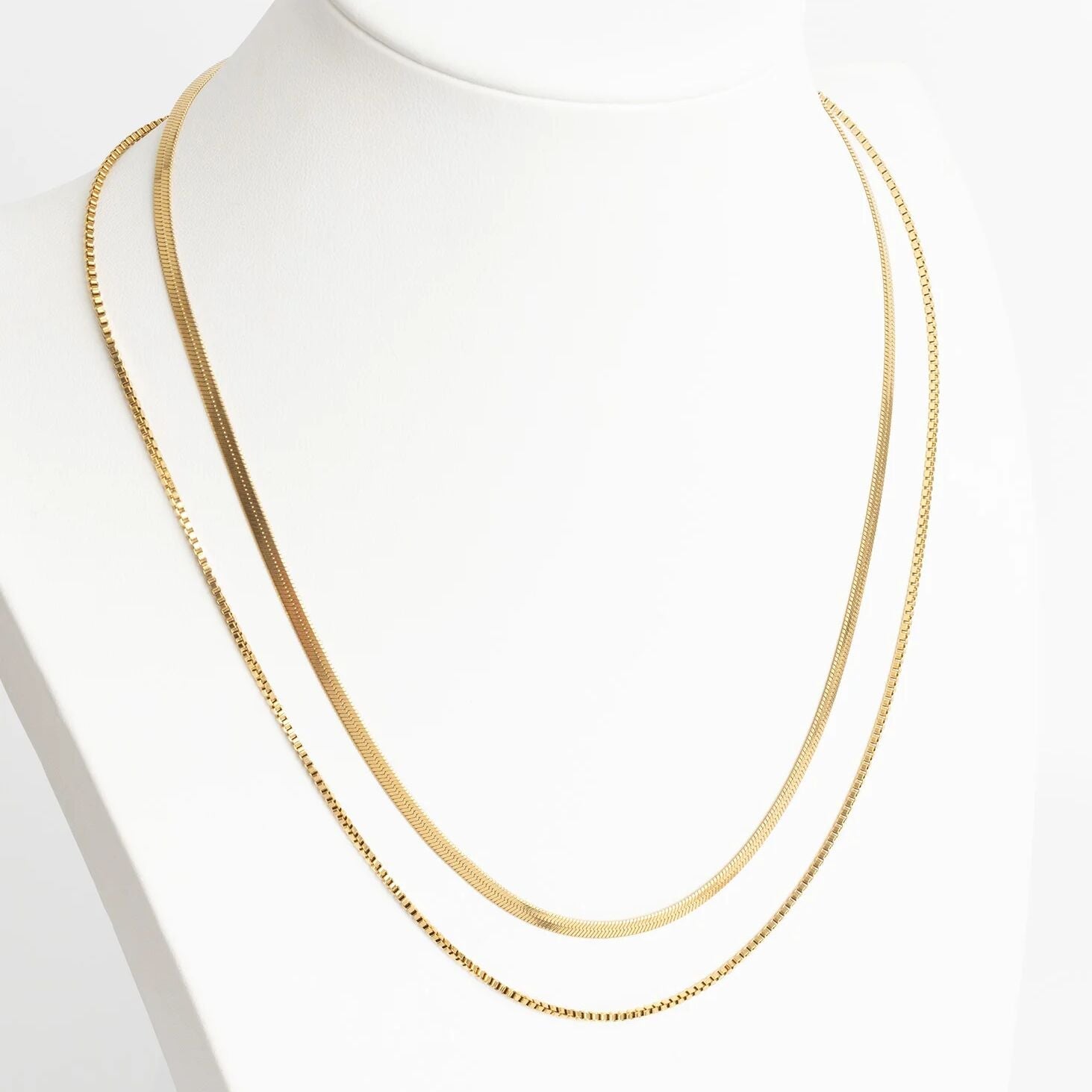 14K Gold Filled Necklace - Durable 1.5mm Box Chain | Hypoallergenic Jewelry
