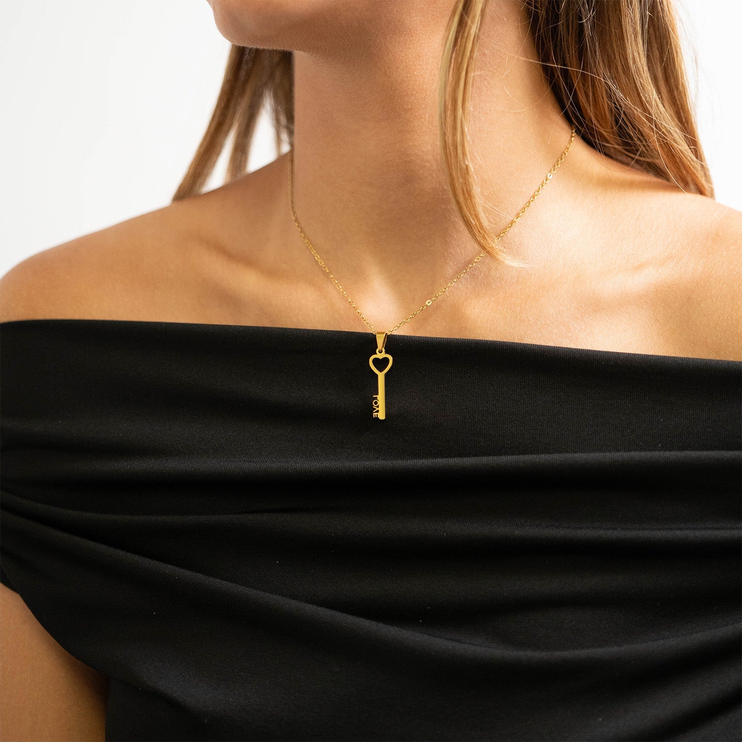 Heart Key Pendant Necklace Lifestyle