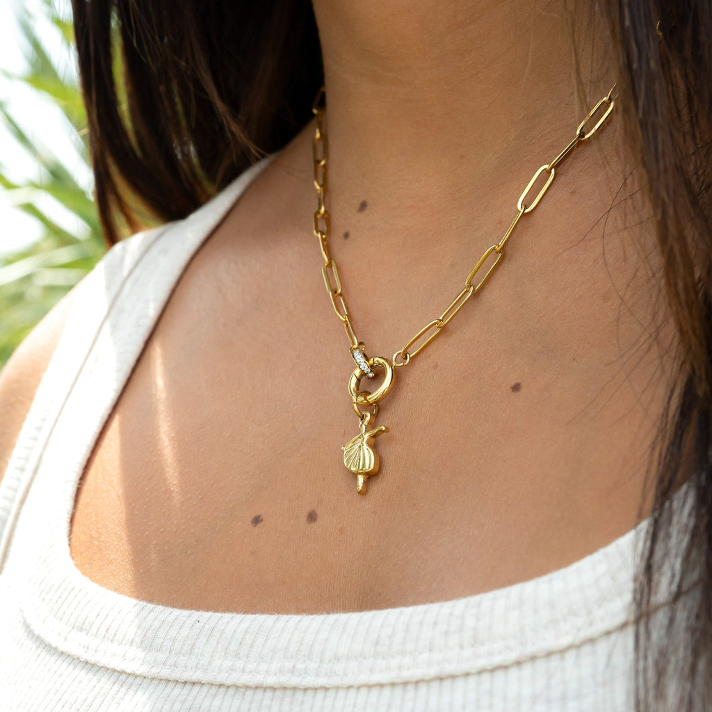 Ballerina Charm 18K Gold Pendant – Hypoallergenic Stainless Steel Ballet Jewelry