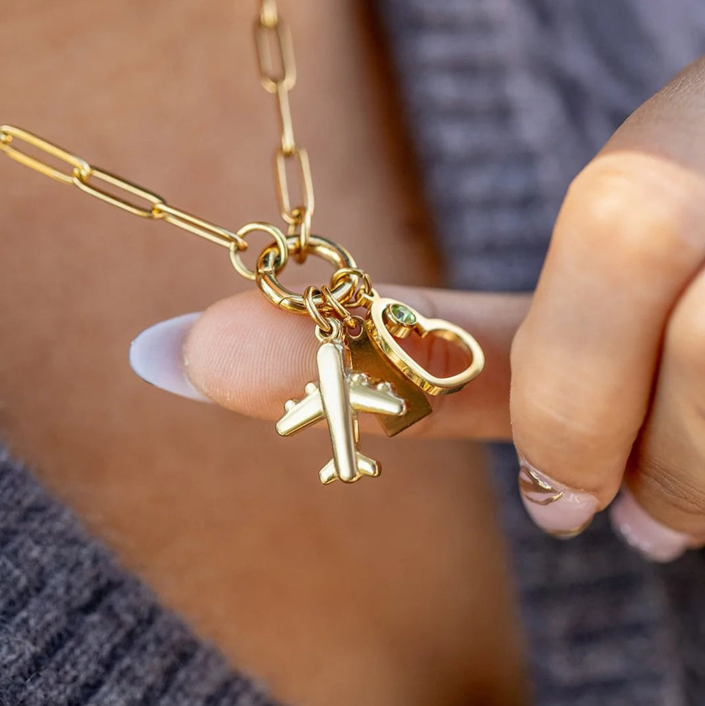 Vacation Charm Set – 18K Gold Plated Stainless Steel Holiday Themed Charms