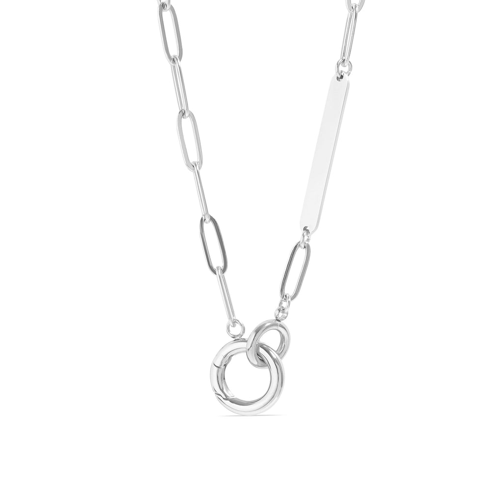 Charm Keeper Necklace with engraveble Bar stainless Steel