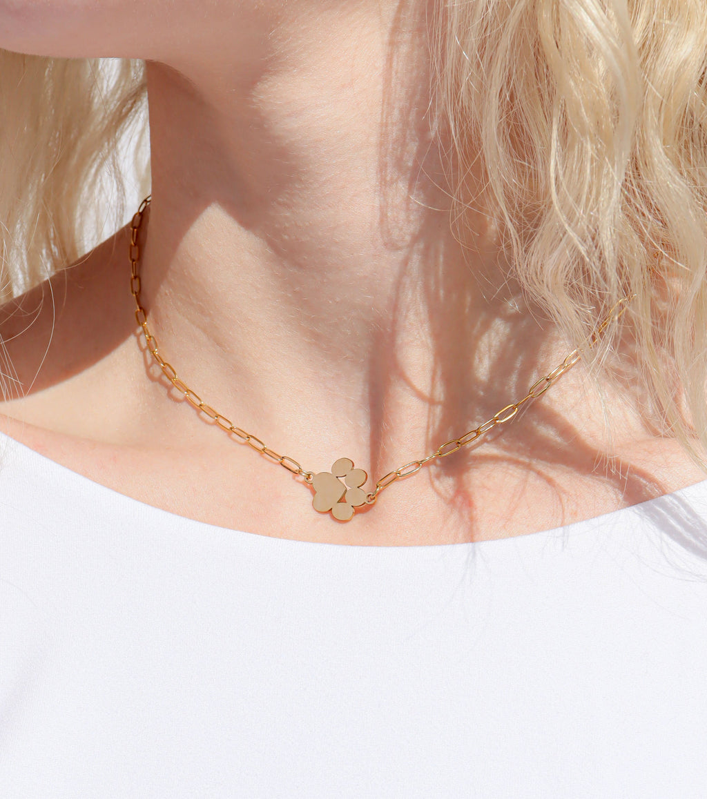 18K Gold PVD Paperclip Connector Chain Necklace