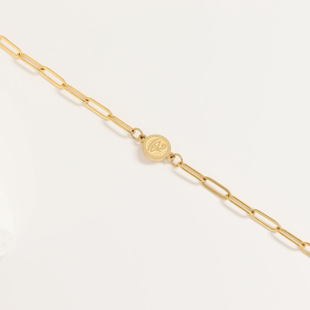 18K Gold PVD Paperclip Connector Chain Necklace