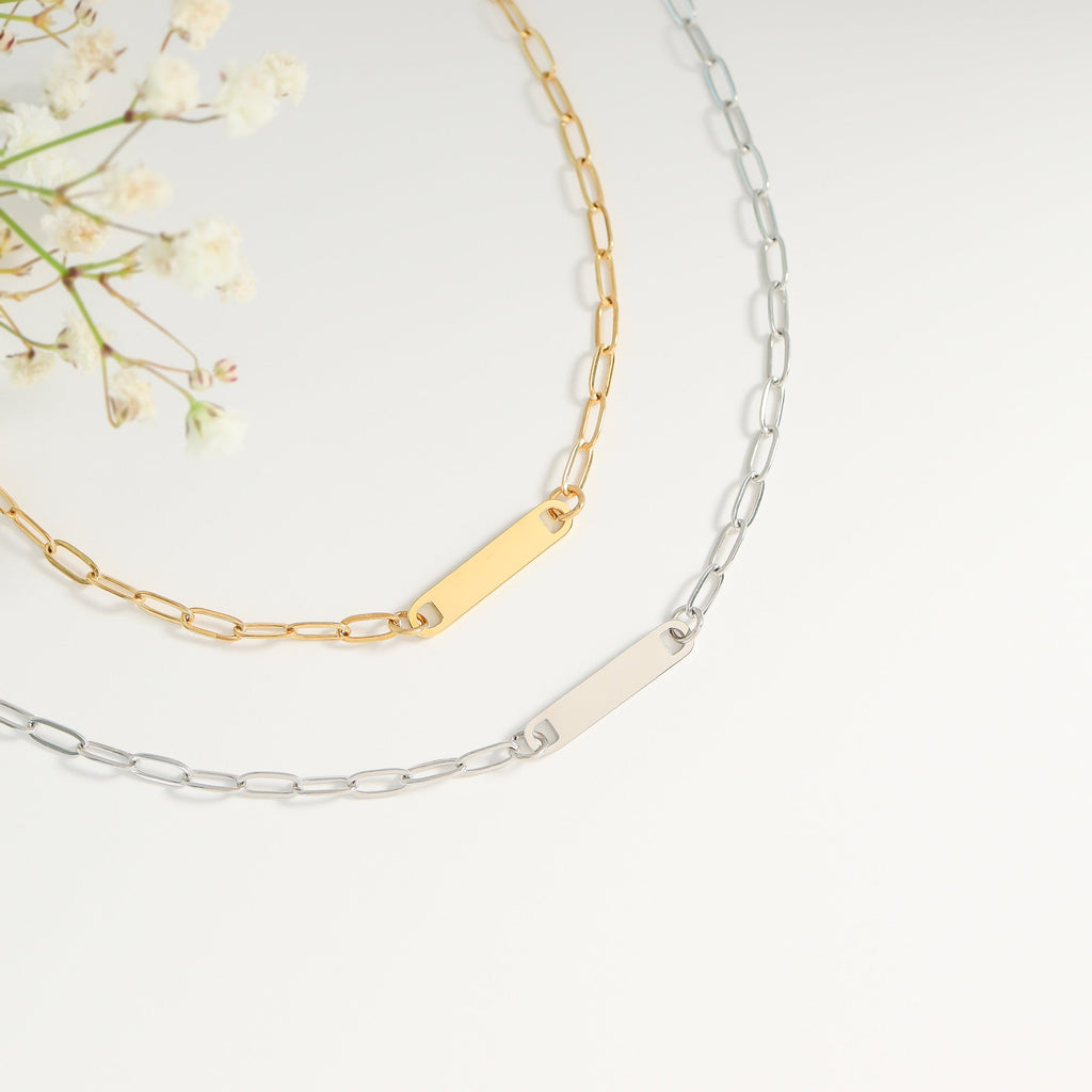 Stainless Steel Engravable Blank Connector Bar Charm 