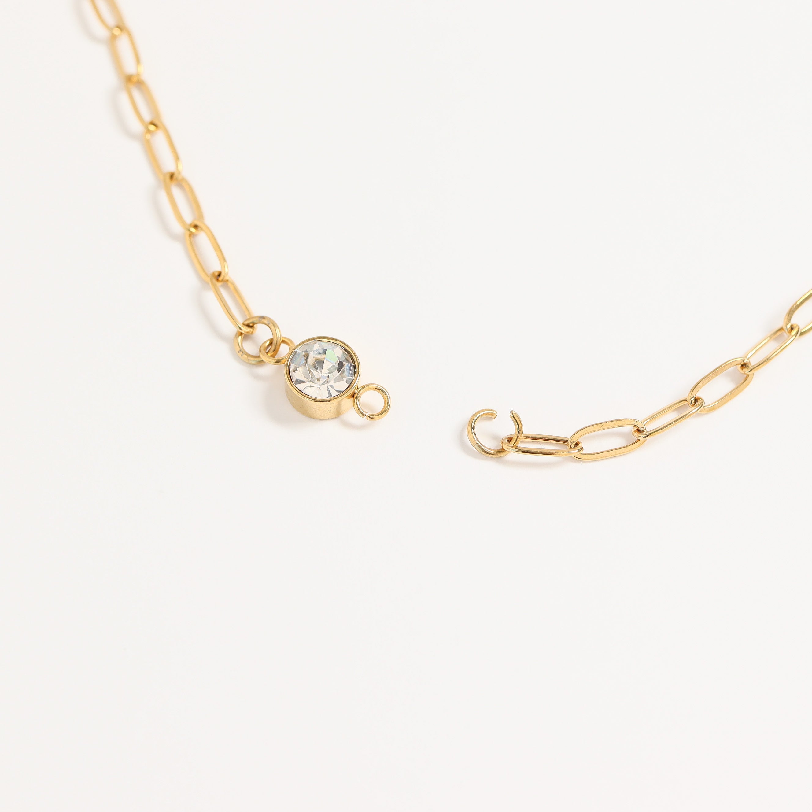 18K Gold PVD Stainless Steel Birthstone Connector Charm