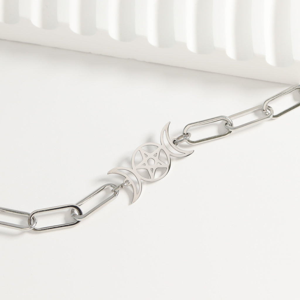 Stainless Steel Paperclip Connector Chain Necklace