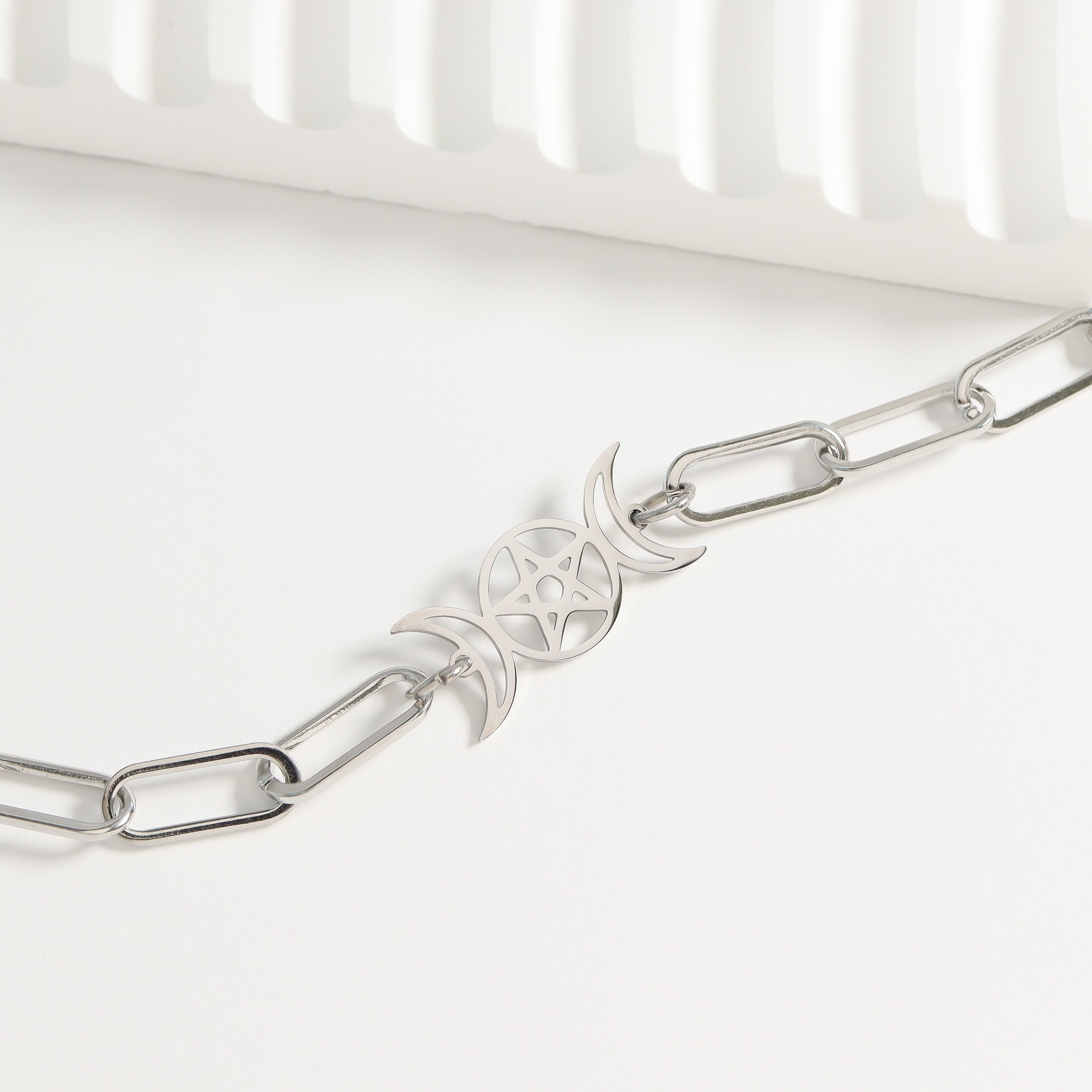 Stainless Steel Paperclip Connector Chain Necklace