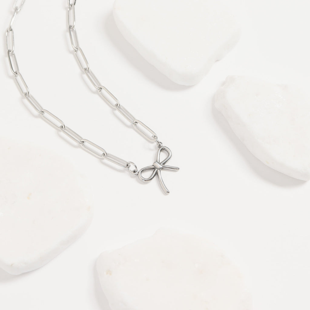 Stainless Steel Paperclip Connector Chain Necklace
