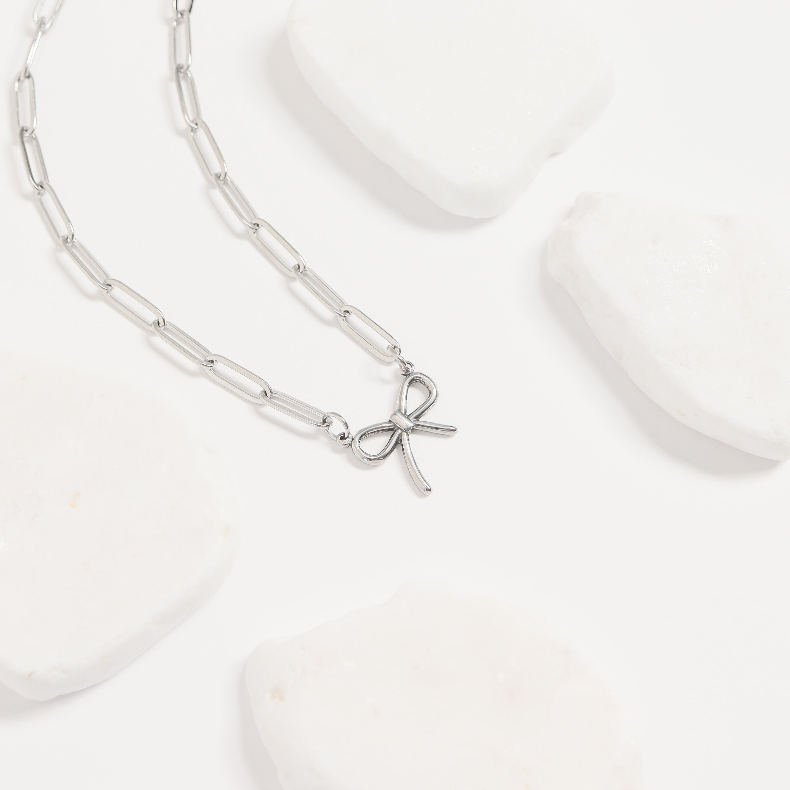 Stainless Steel Paperclip Connector Chain Necklace