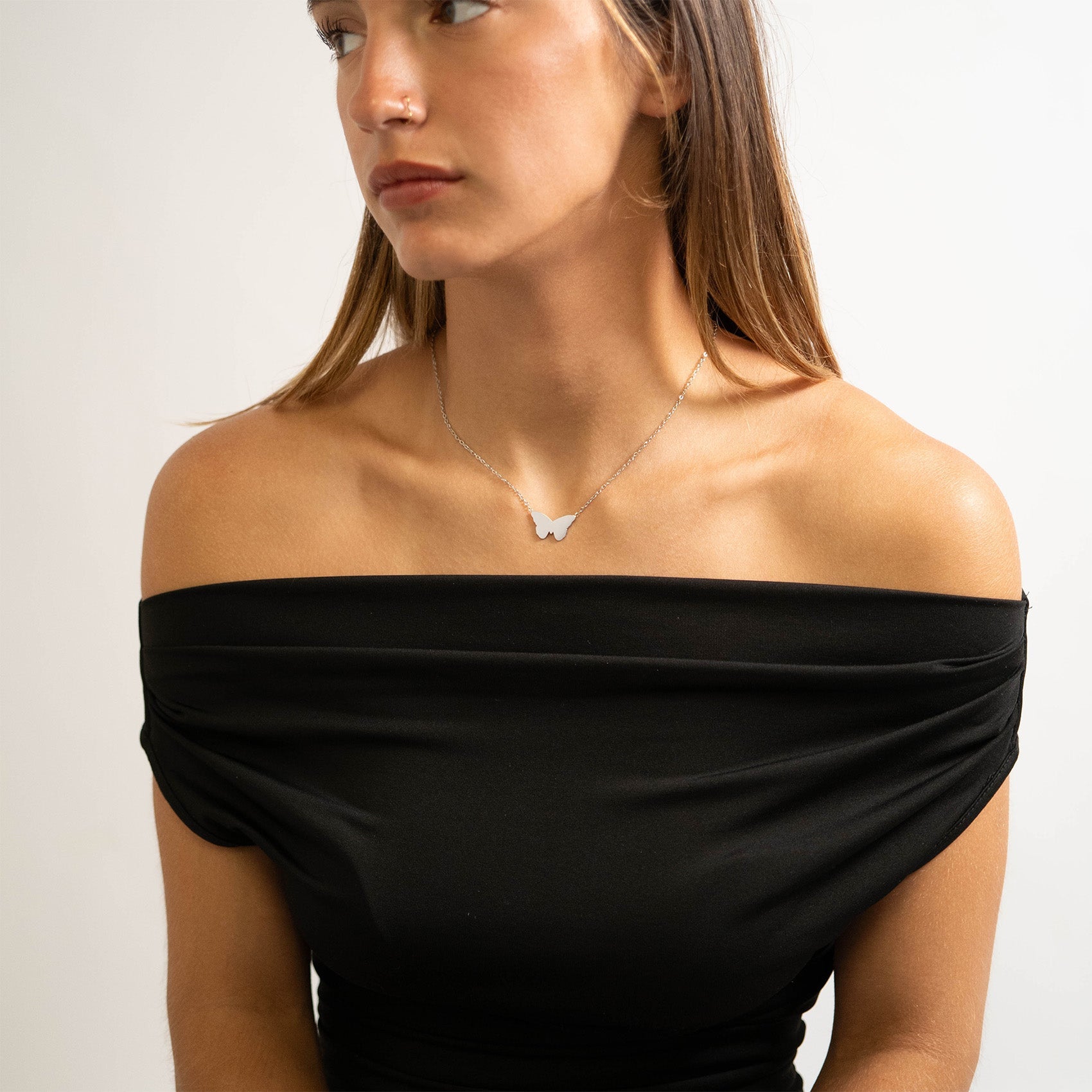 Engravable Butterfly Necklace Lifestyle