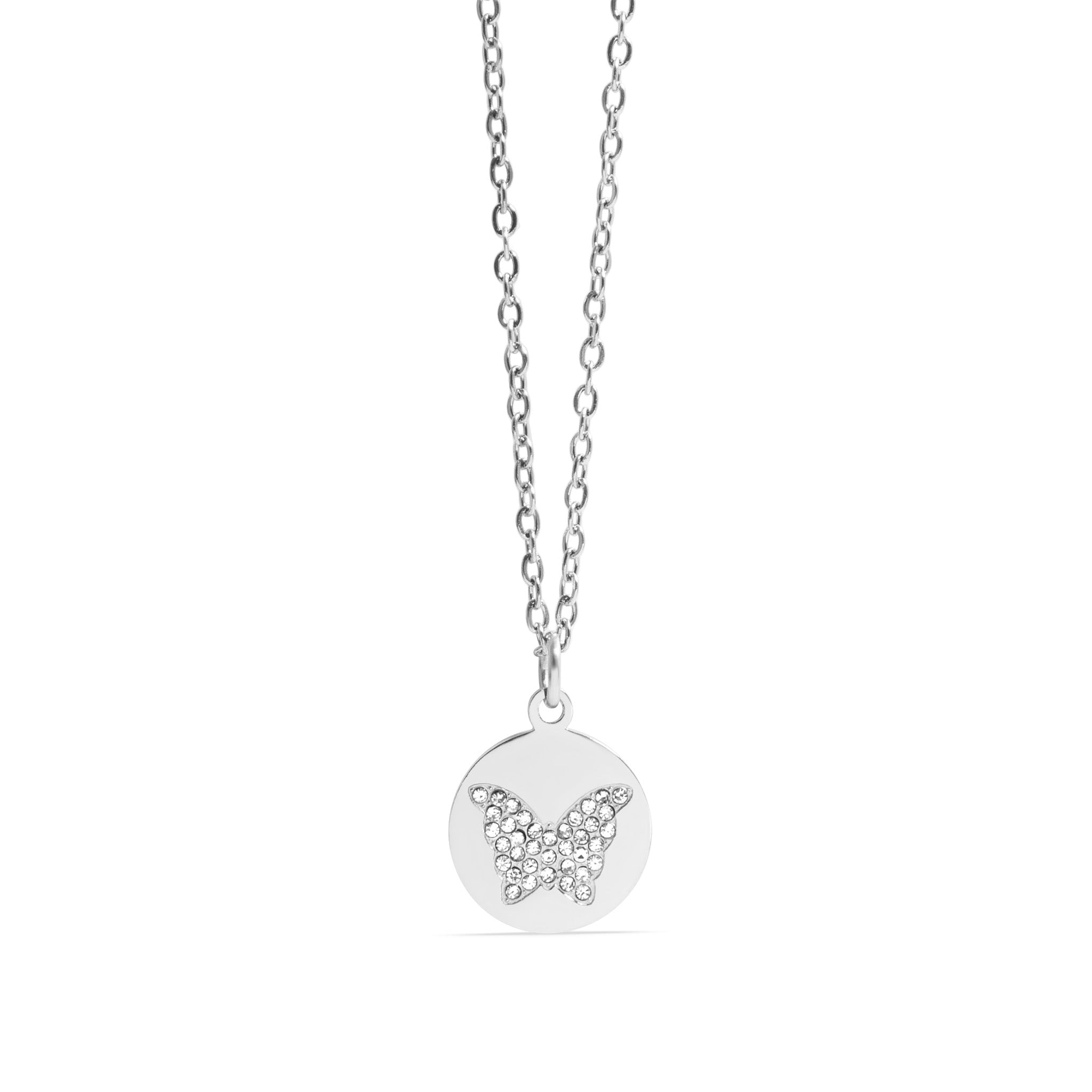 Stone Butterfly Pendant Necklace