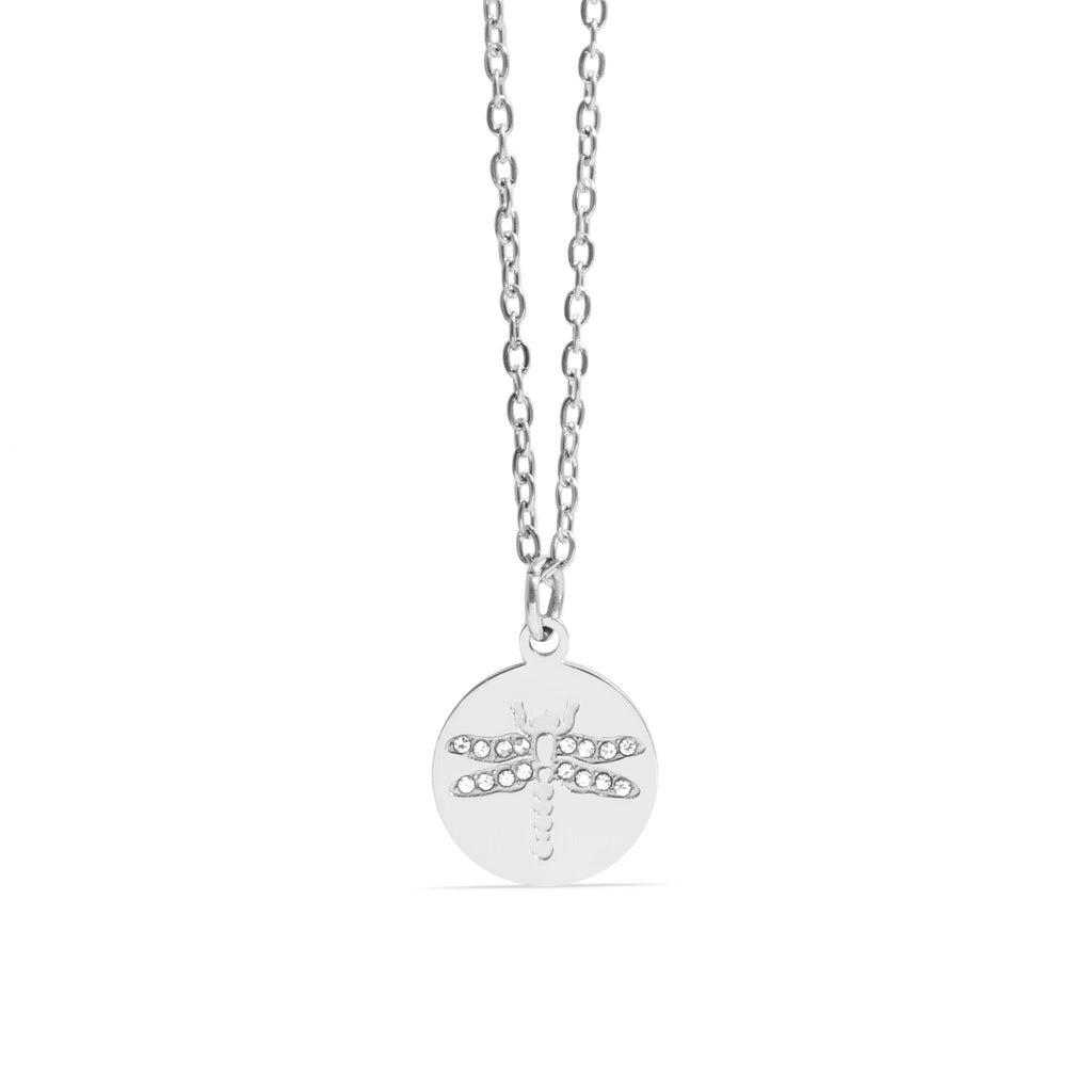 Stone Dragonfly Pendant Necklace