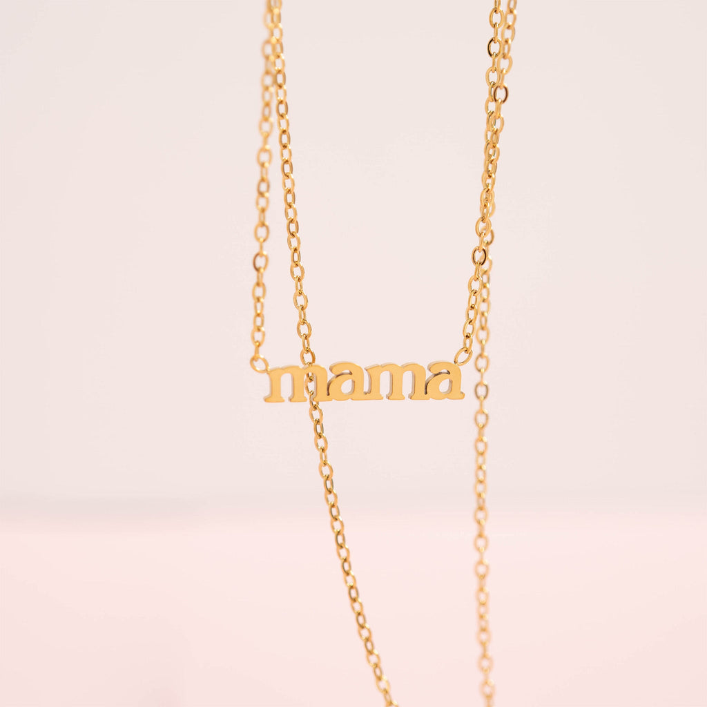 18K Gold PVD Stainless Steel Mama Necklace