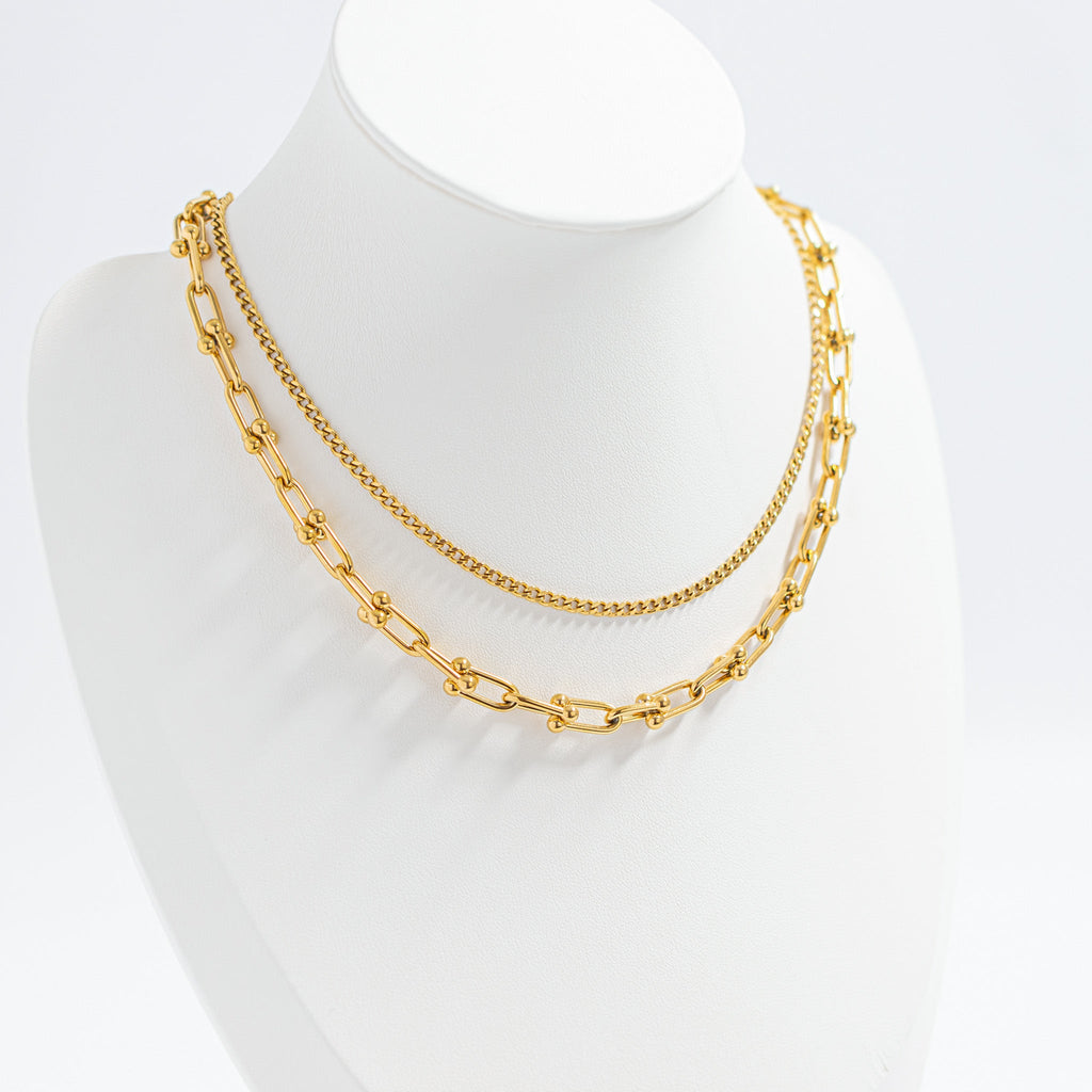 Gold Hardware Necklace – 18K Gold PVD Stainless Steel Chain | Tarnish Resistant Jewelry