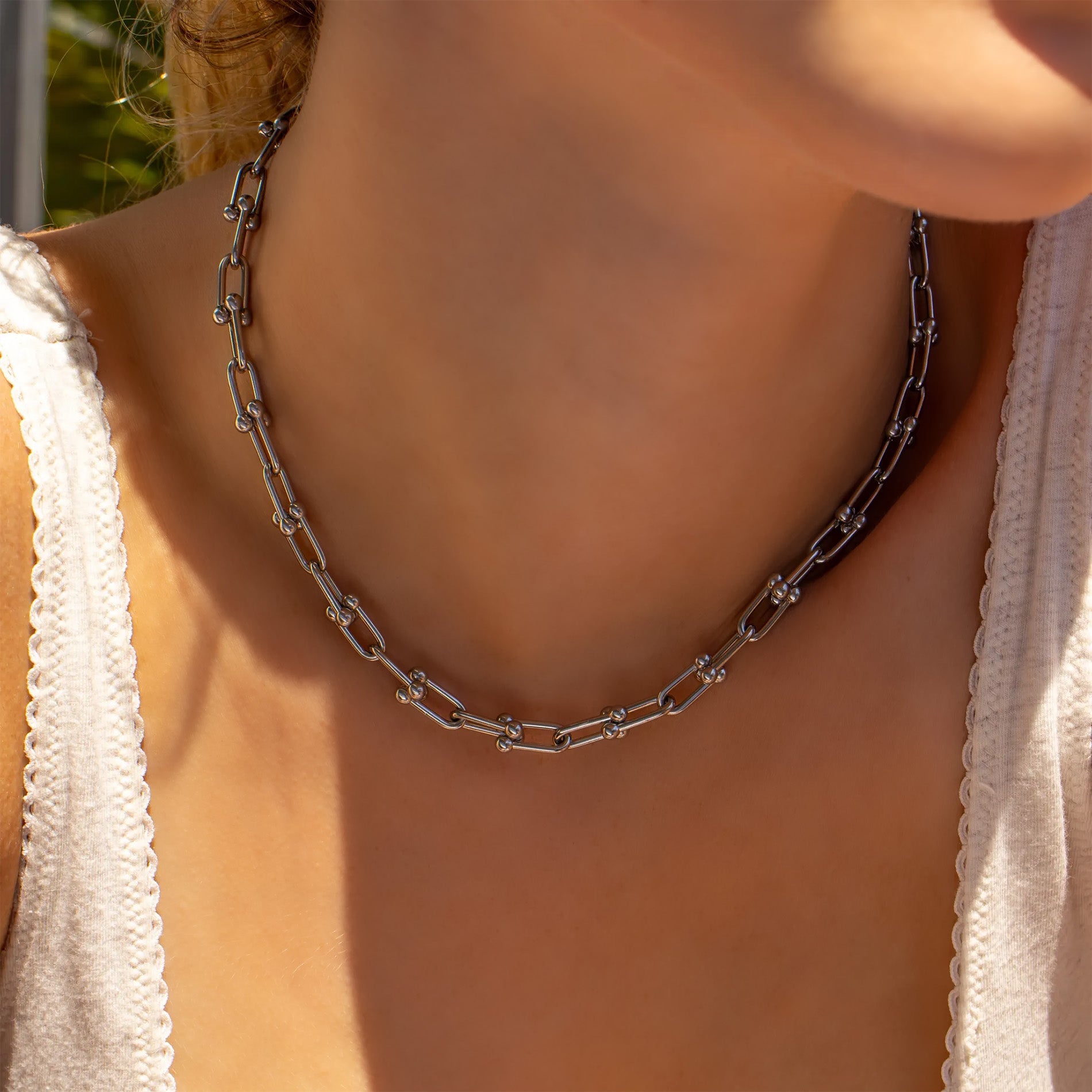 Gold Hardware Necklace – 18K Gold PVD Stainless Steel Chain | Tarnish Resistant Jewelry