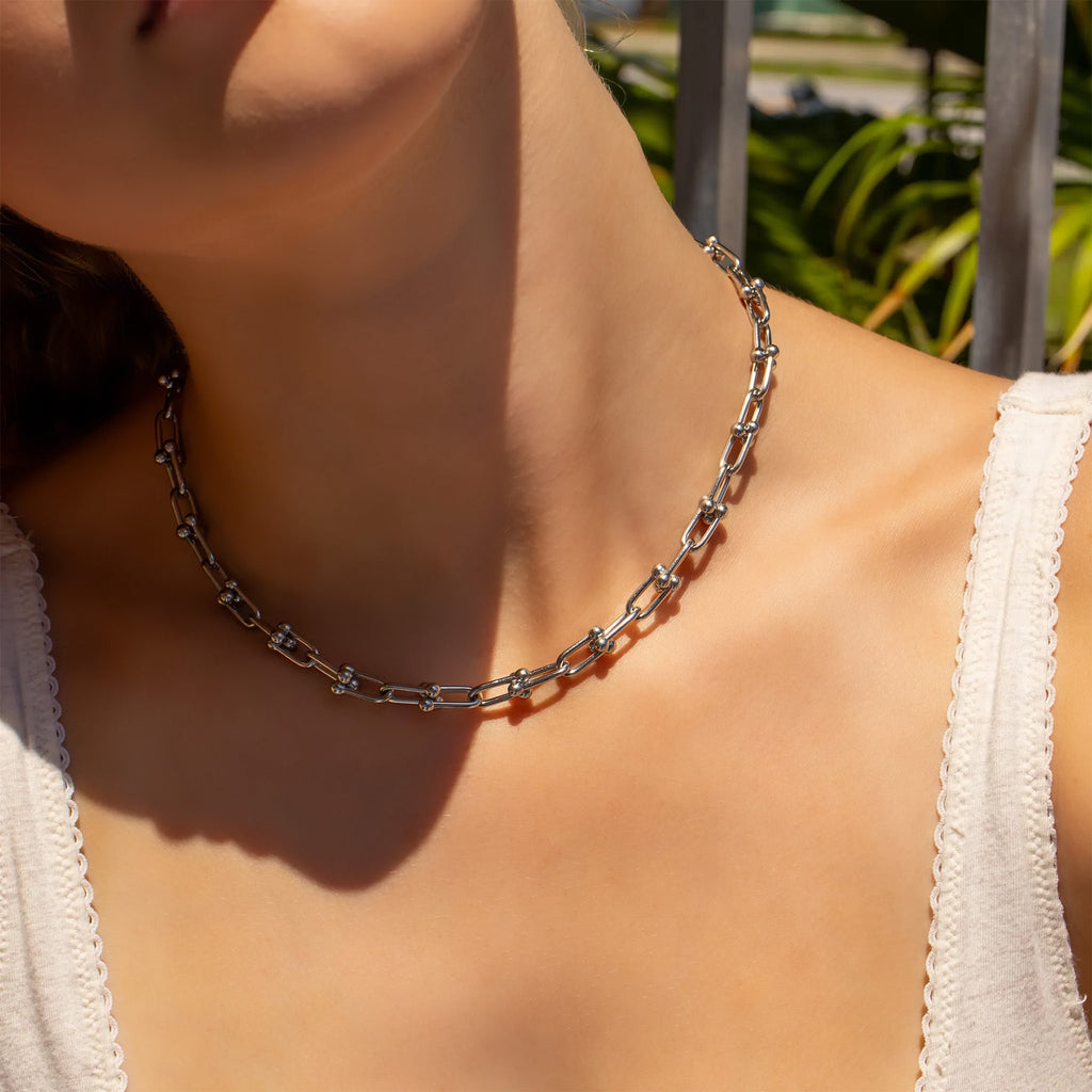 Gold Hardware Necklace – 18K Gold PVD Stainless Steel Chain | Tarnish Resistant Jewelry